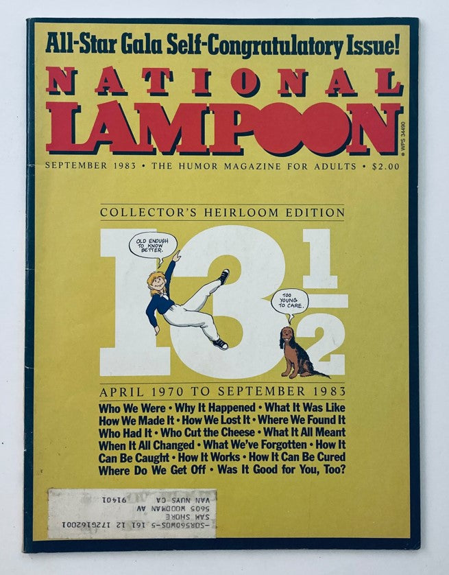 Cover of Vtg National Lampoon Magazine September 1983 All-Star Gala Edition featuring a humorous illustration and bold title, highlighting the vintage comedy classic.