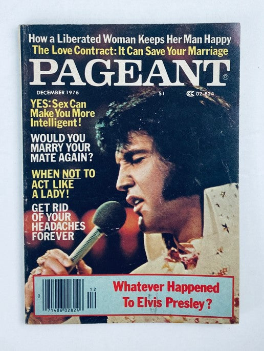 VTG Pageant Magazine December 1976 Vol 32 No. 6 featuring Elvis Presley on the cover, showcasing articles about relationships and pop culture.
