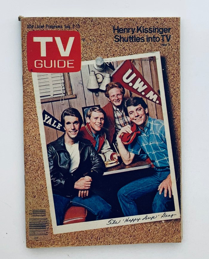TV Guide Magazine January 7 1978 cover featuring a nostalgic image of cast members from a classic television show, showcasing Ron Howard and Donny Most.