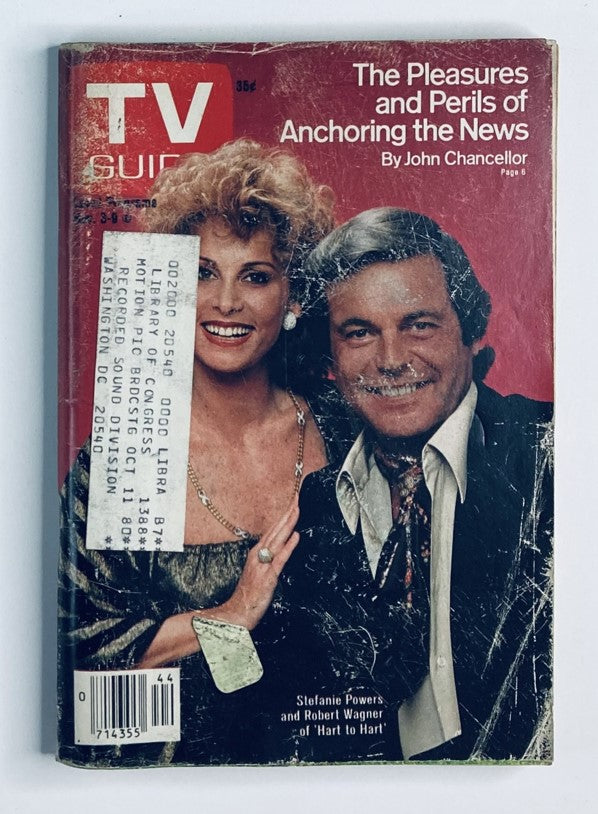 TV Guide Magazine November 3 1979 featuring Robert Wagner and Stefanie Powers on the cover. This vintage magazine showcases television history from the late 1970s.