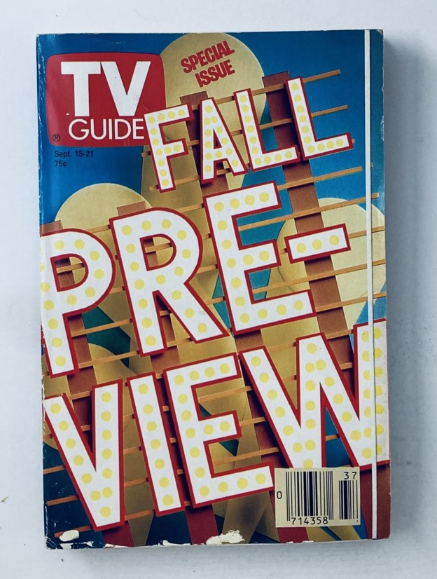 TV Guide Magazine September 15 1990 Fall Preview Special edition cover featuring bold typography and vibrant colors promoting upcoming television shows.