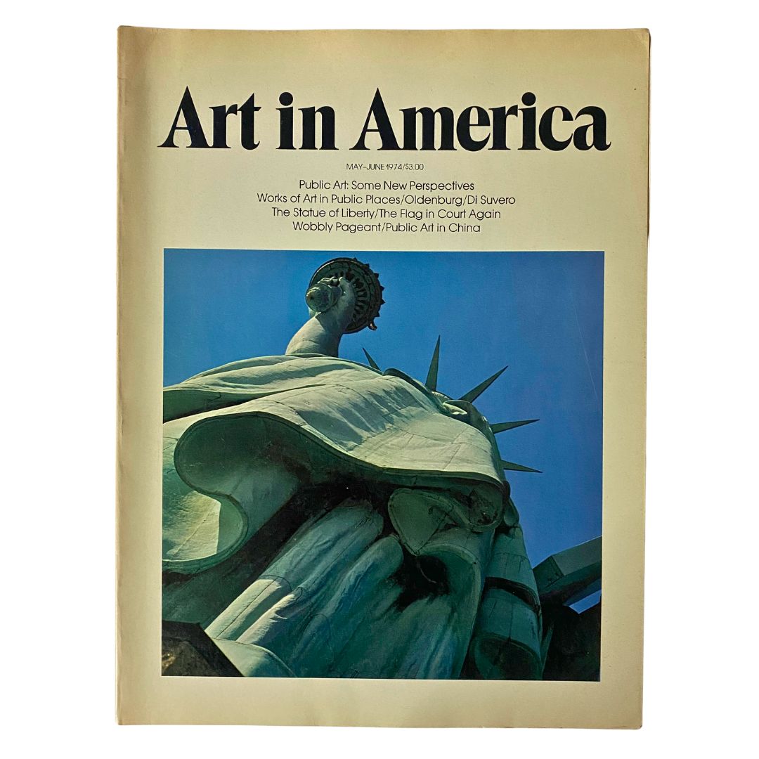 Cover of VTG Art in America Magazine May 1974 featuring the Statue of Liberty, showcasing a captivating image relevant to American art and history.