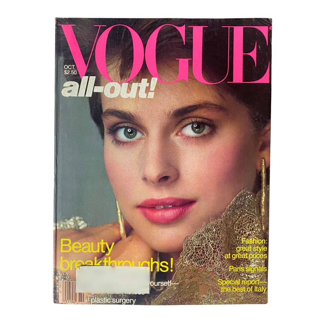 Vintage Vogue Magazine Cover featuring Nastassja Kinski, October 1981 edition, showcasing iconic fashion and photography.