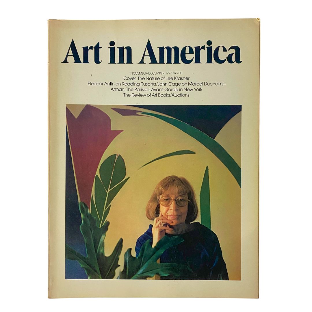 Cover of the VTG Art in America Magazine November 1973 featuring The Nature of Lee Krasner, showcasing an artistic portrait and vibrant design.