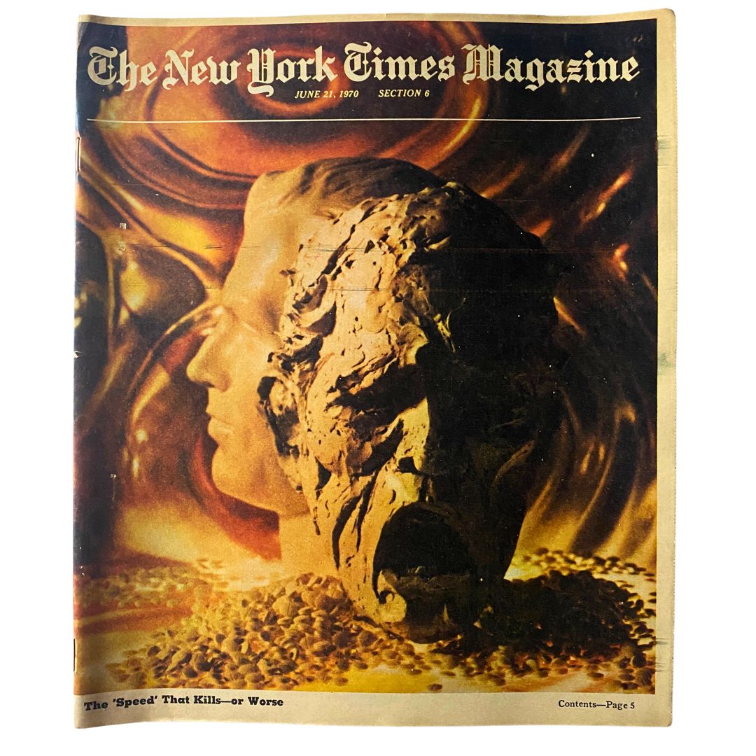 The New York Times Magazine June 21 1970 cover featuring the article 'The Speed That Kills,' showcasing a dramatic and artistic image.