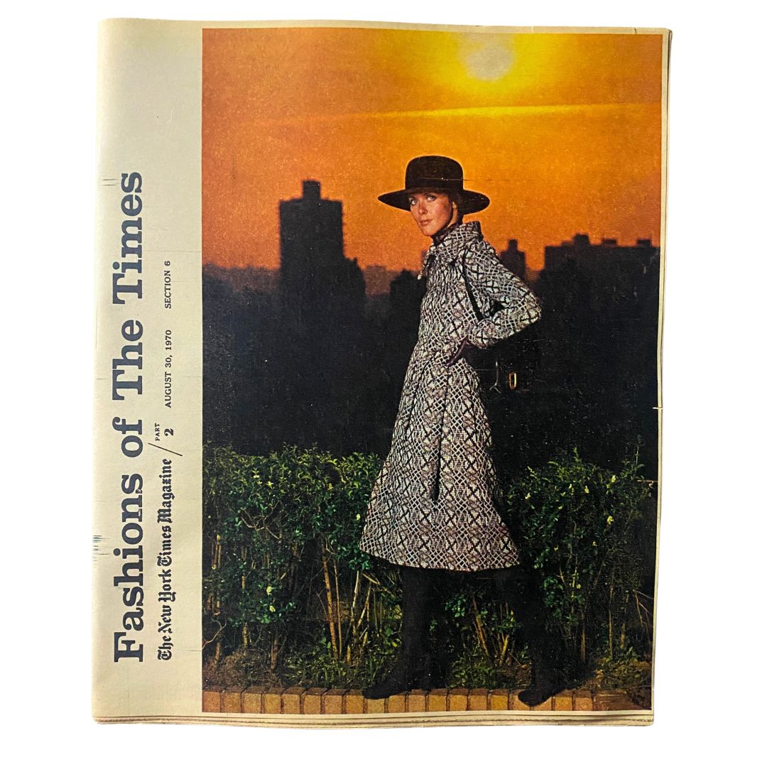 Cover of The New York Times Magazine, August 30, 1970, featuring 'Fashions of The Times,' in very good (VG) condition, No Label
