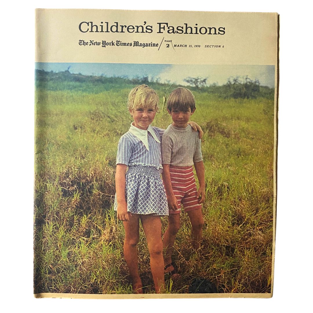 Cover of The New York Times Magazine, March 15, 1970, featuring 'Children's Fashion Part 2,' in very good (VG) condition, No Label