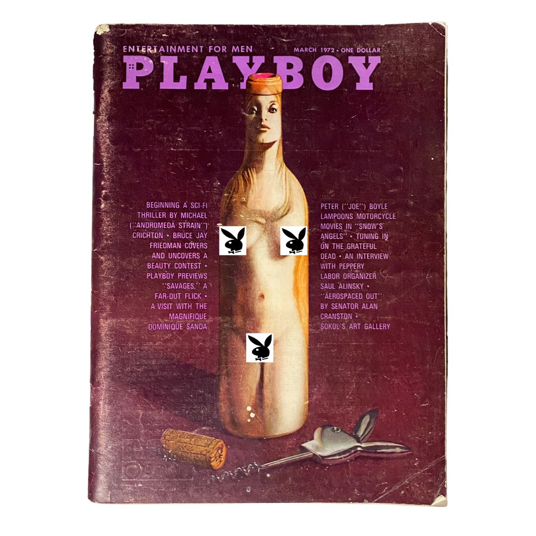Cover of the VTG Playboy Magazine from March 1972 featuring a unique design and artistic elements, showcasing the era's distinct aesthetics.