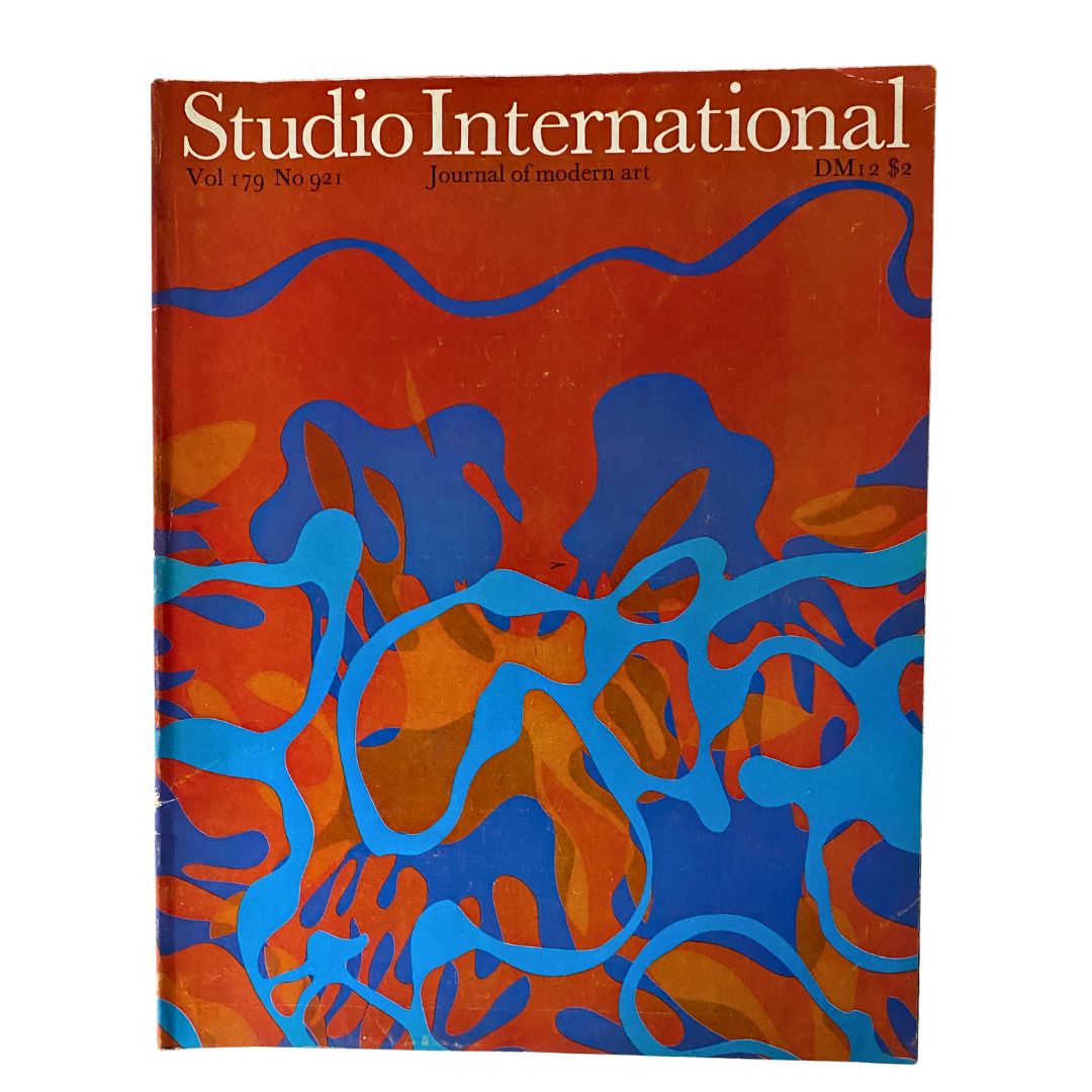 Cover of VTG Studio International Magazine April 1970 by Anthony Benjamin, featuring vibrant abstract art design.