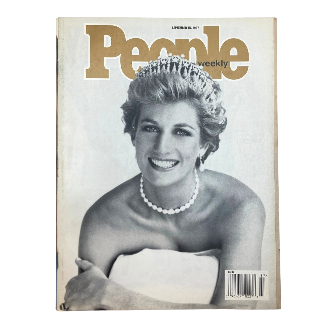 People Weekly Magazine September 15 1997 featuring Princess Diana on the cover, showcasing her iconic smile and elegant styling with a tiara and pearls.
