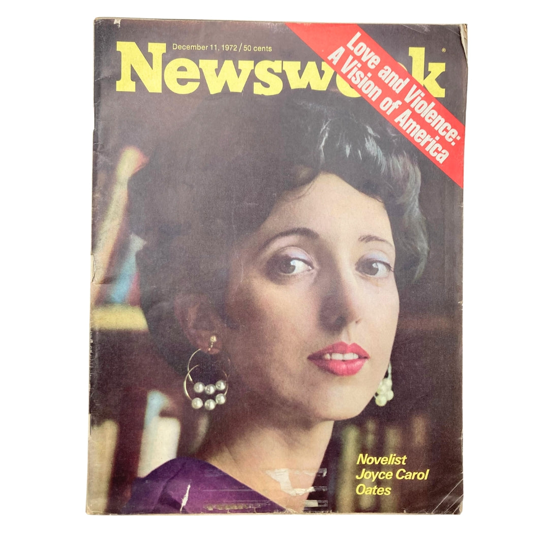 VTG Newsweek Magazine from December 11, 1972 featuring novelist Joyce Carol Oates on the cover, highlighting 'Love and Violence: A Vision of America'.