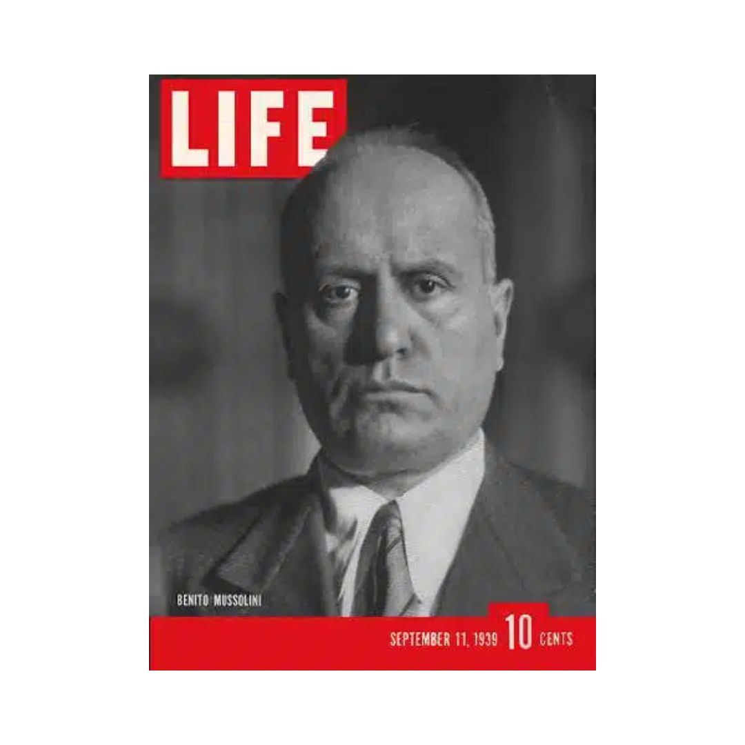 VTG Life Magazine September 11, 1939 cover featuring Benito Mussolini, showcasing historical significance and pre-World War II context.