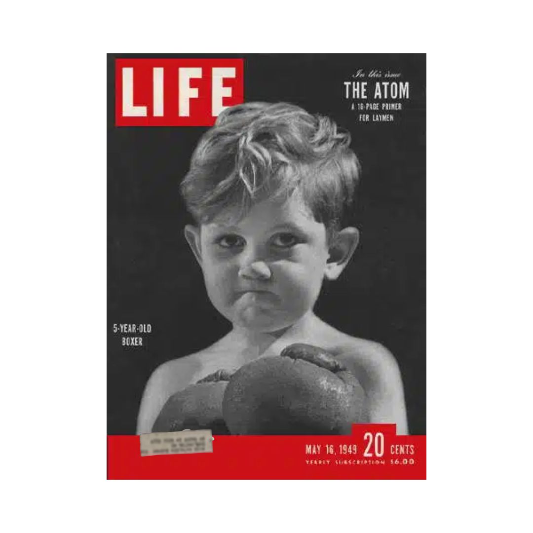 VTG Life Magazine Cover - May 16, 1949 featuring a 5-year-old boxer, capturing mid-20th century America.