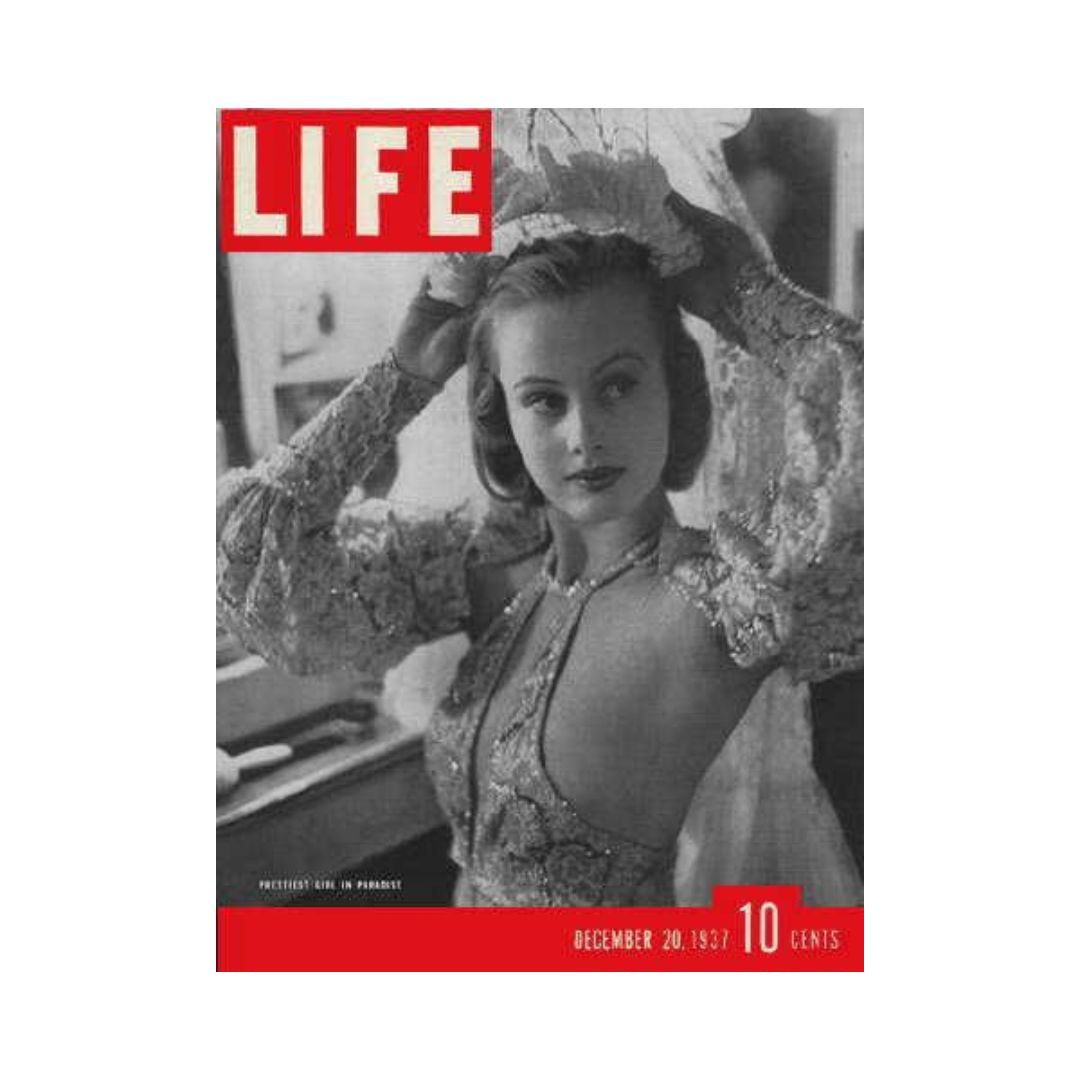 Cover of the VTG Life Magazine dated December 20, 1937 featuring Hope Chandler, showcasing the themes of U.S. Railroads and cultural insights from the late 1930s.