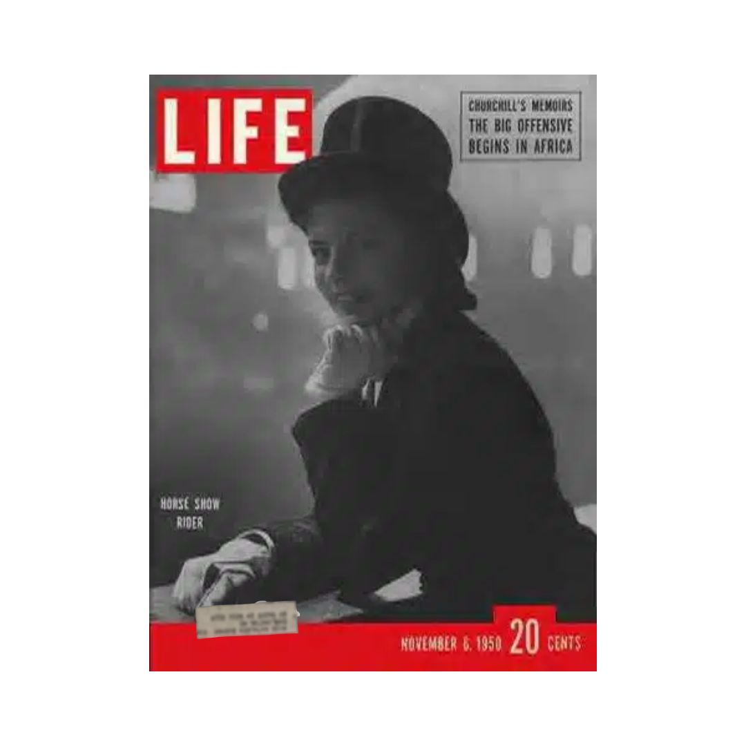 Cover of VTG Life Magazine from November 6, 1950, featuring a Horse Show Rider.
