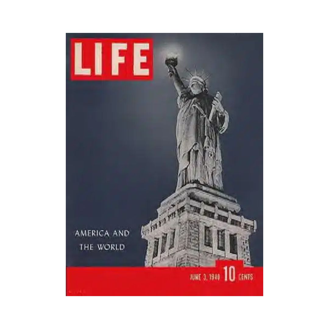 VTG Life Magazine June 3, 1940 cover featuring the Statue of Liberty, highlighting America and the world during a pivotal historical moment.
