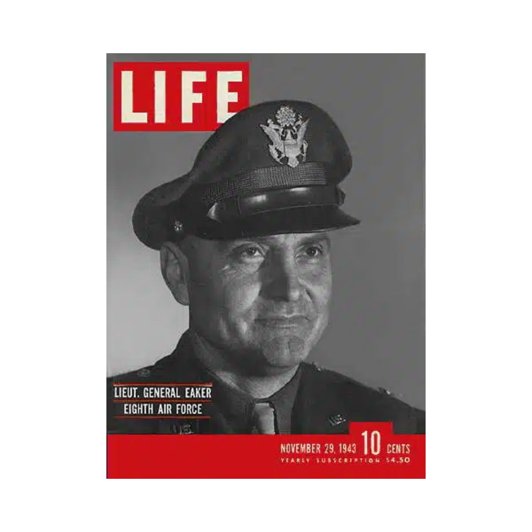Cover of VTG Life Magazine from November 29, 1943 featuring General Eaker of the U.S. Eighth Air Force.