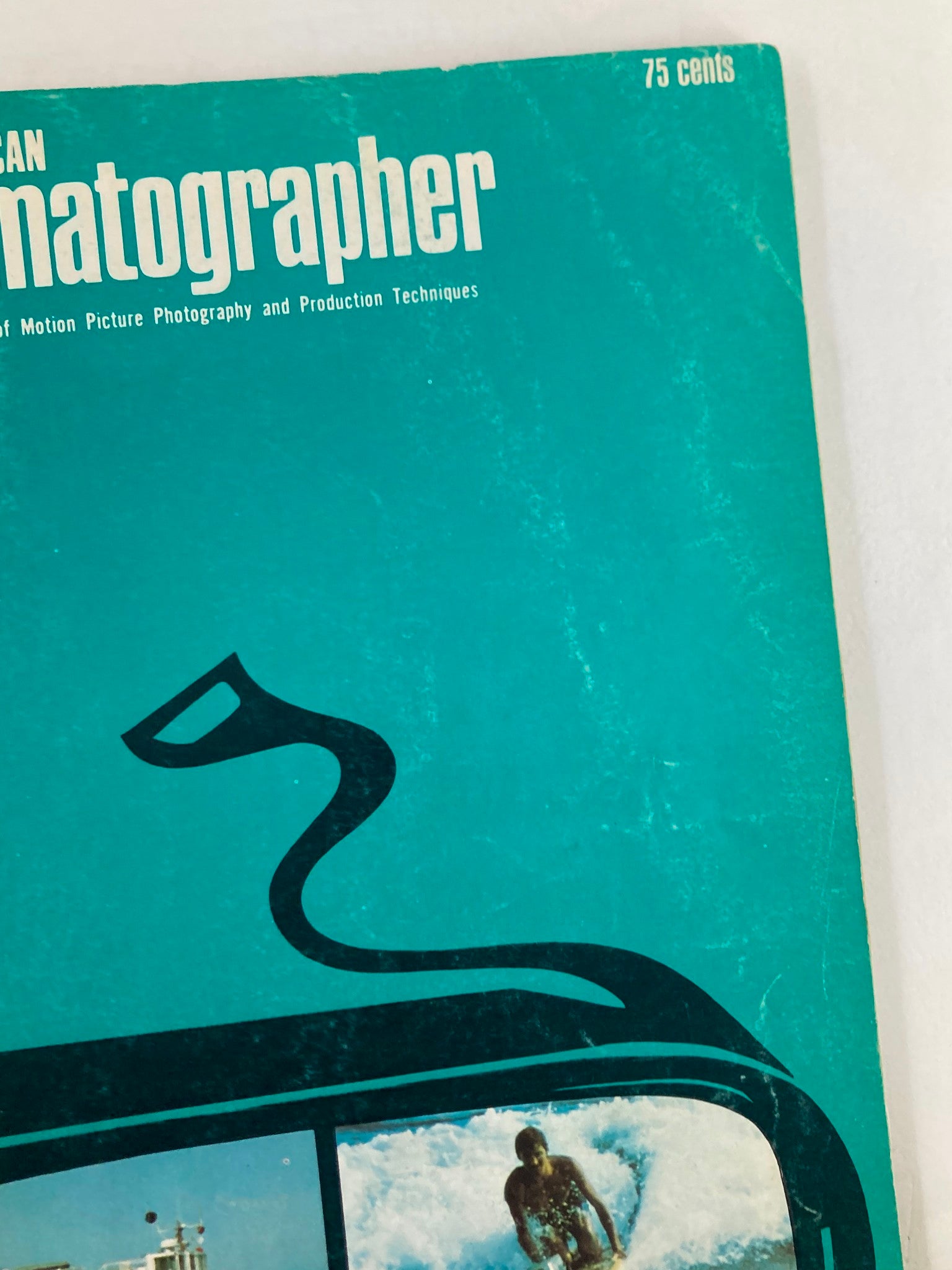 Close-up of the header on American Cinematographer Magazine September 1970 showcasing its underwater cinematography focus.