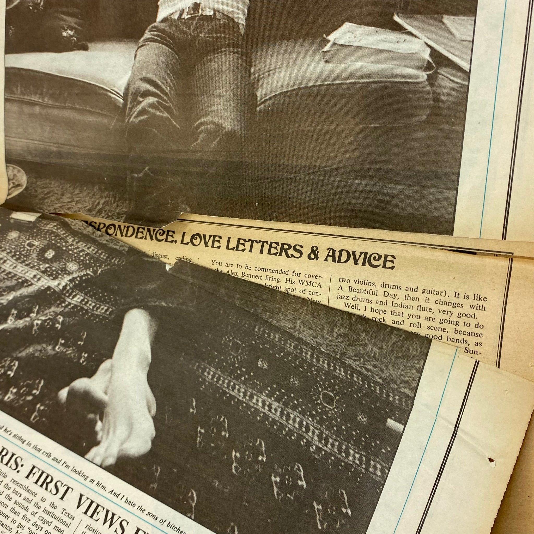 Close-up of a vintage Rolling Stone Magazine page featuring letters and advice section from the April 15, 1971 issue No. 80. The magazine discusses 1970s counterculture.