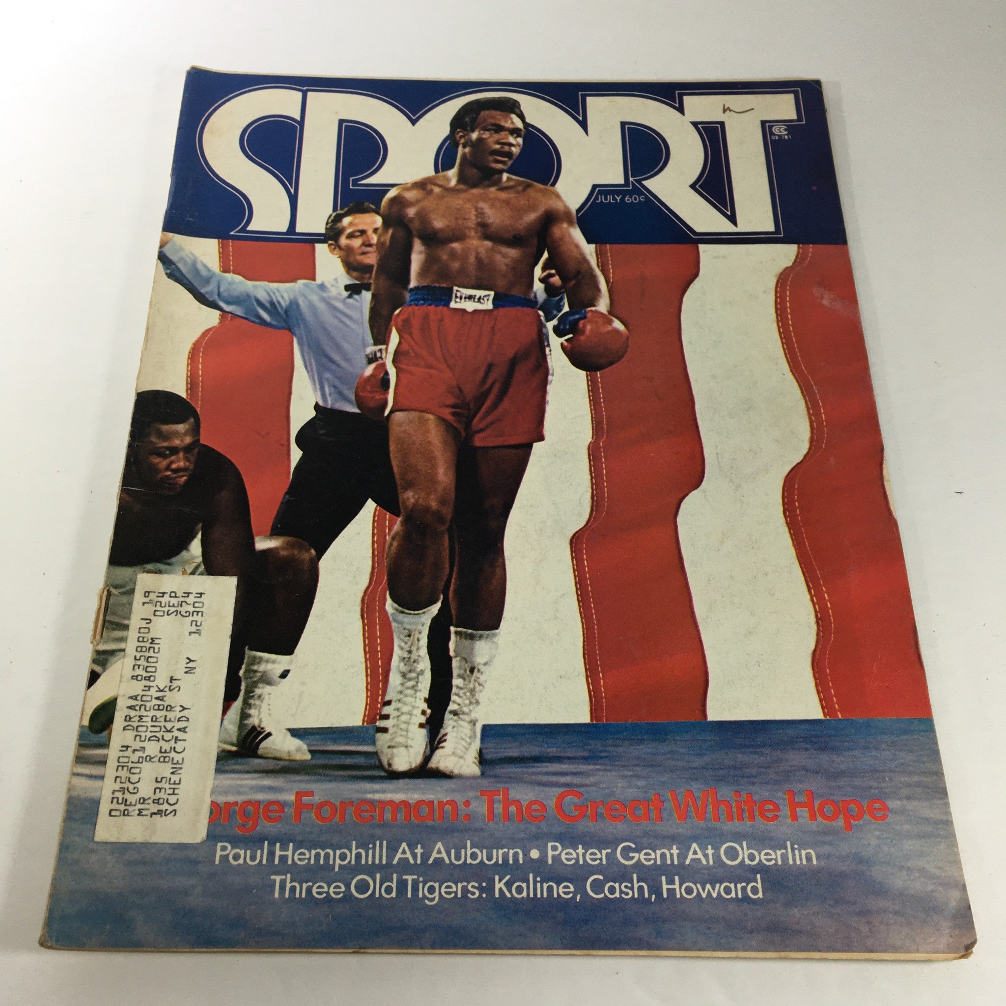 Vintage Sport Magazine July 1973 Vol. 56 No. 1 featuring Paul Hemphill and Peter Gent on the cover, highlighting George Foreman as 'The Great White Hope,' showcasing the vibrant sporting culture of the 1970s.