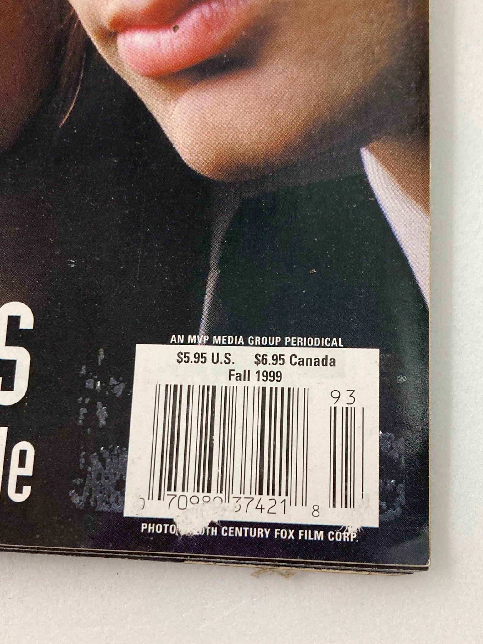 The X-Files Magazine Fall 1999 back cover featuring the barcode and pricing, reflecting its vintage collectible value.