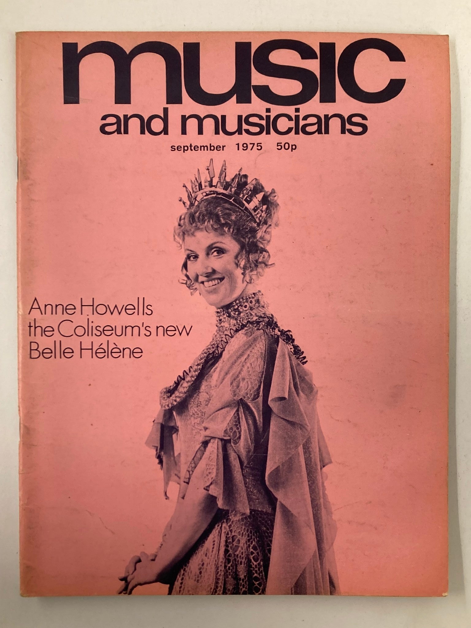 VTG Music & Musicians Magazine September 1975 #277 featuring Anne Howells on the cover, showcasing a vintage style with music themes and a historical context.