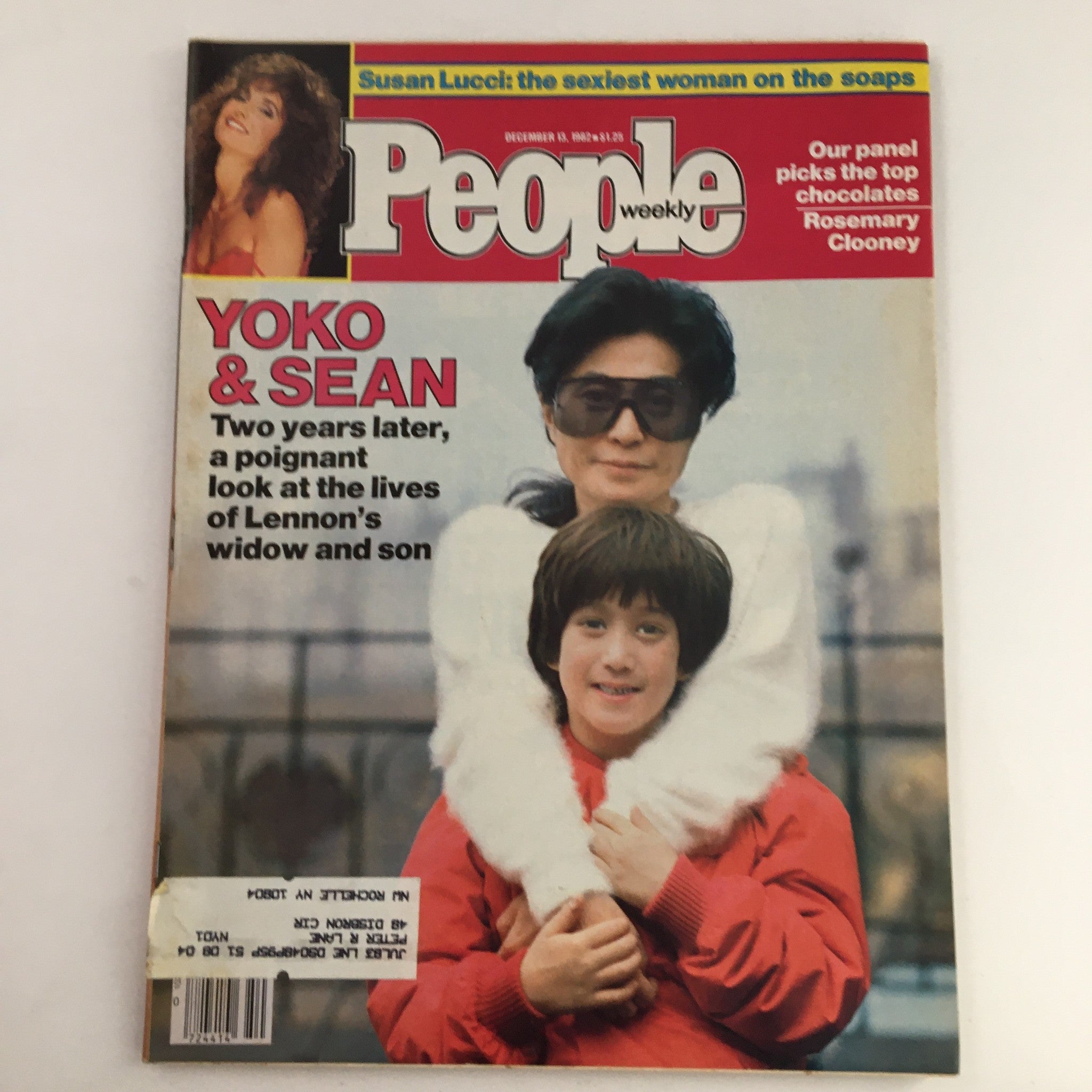 People Weekly Magazine December 13 1982 featuring Yoko Ono and Sean Lennon on the cover, showcasing their poignant relationship two years after John Lennon's passing, with a section about Susan Lucci as well.