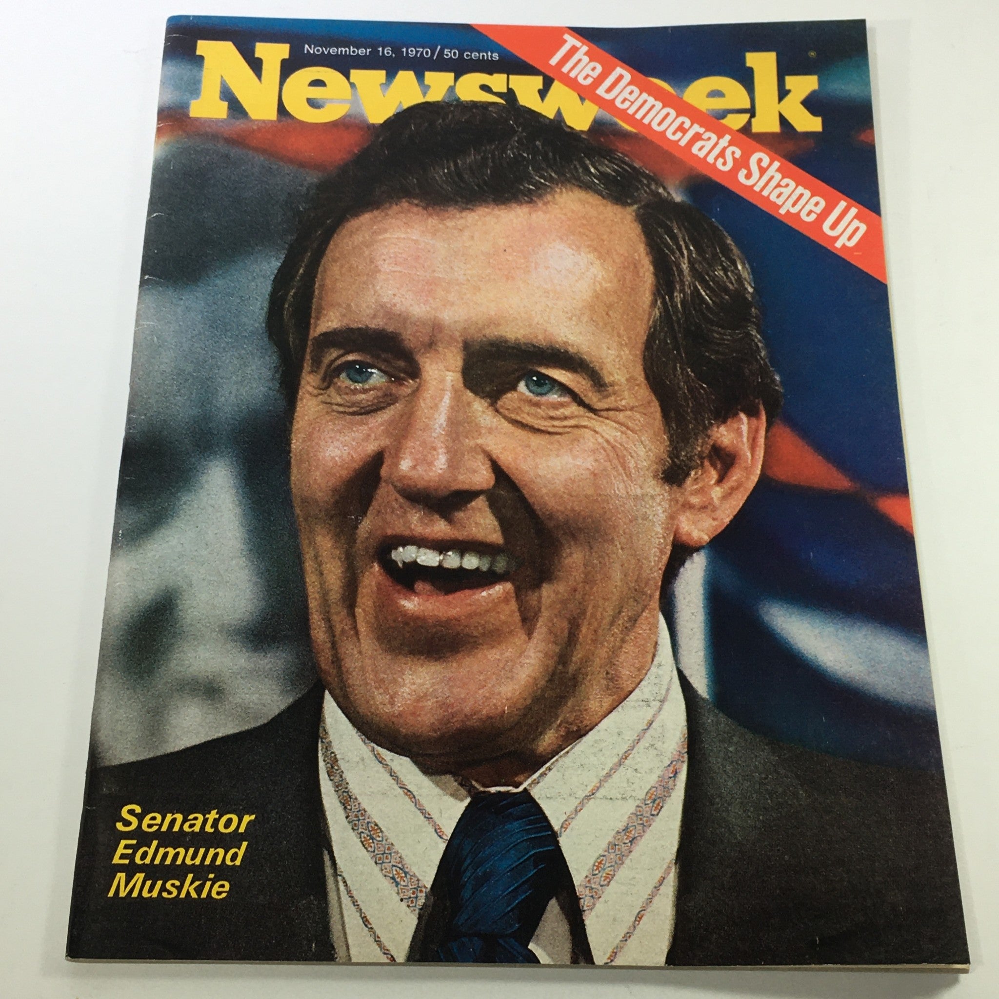 VTG Newsweek Magazine November 16 1970 featuring Senator Edmund Muskie on the cover, showcasing a vintage political era with vibrant colors and historical significance.
