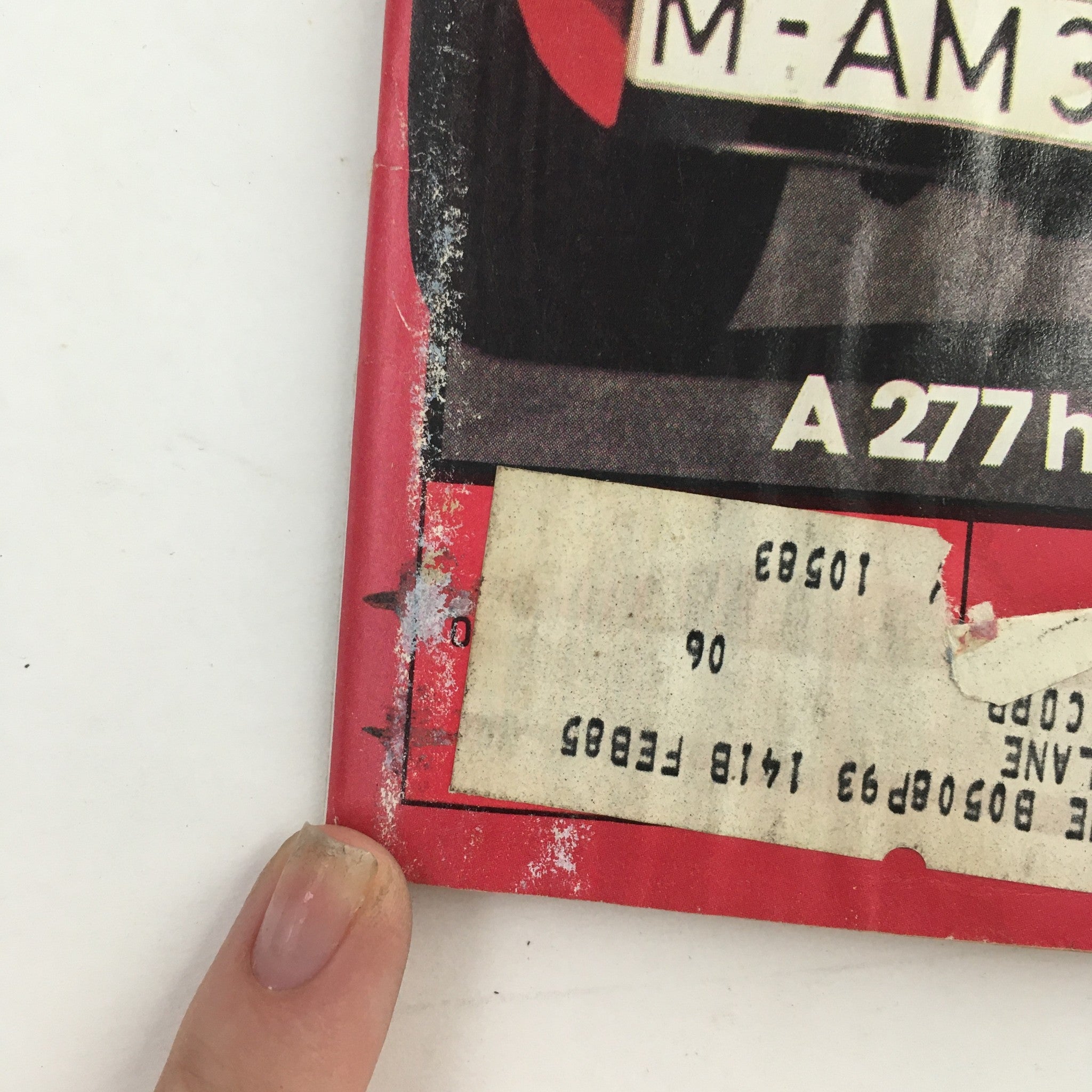 Close-up image of the vintage Car and Driver Magazine from June 1979, showcasing the address label and wear on the front cover featuring the Buick Century Turbo Coupe and Fiat X1/9 5-Speed.