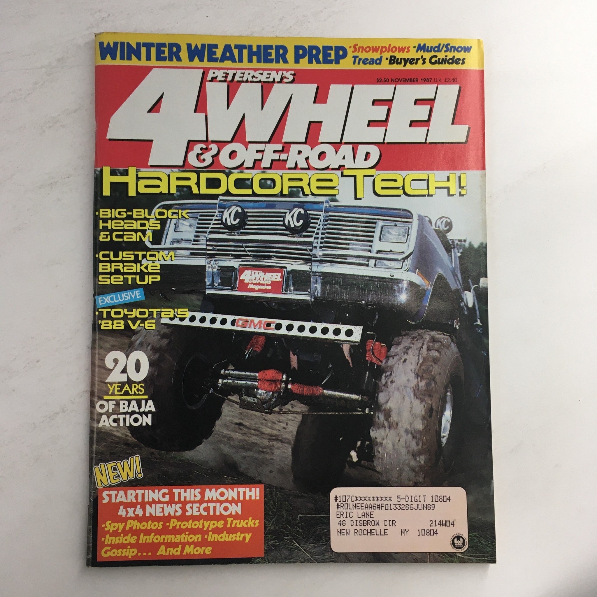 Petersen's 4 Wheel & Off-Road Magazine November 1987 cover featuring winter weather preparation tips, showcasing off-road truck and vehicle maintenance in an engaging layout.
