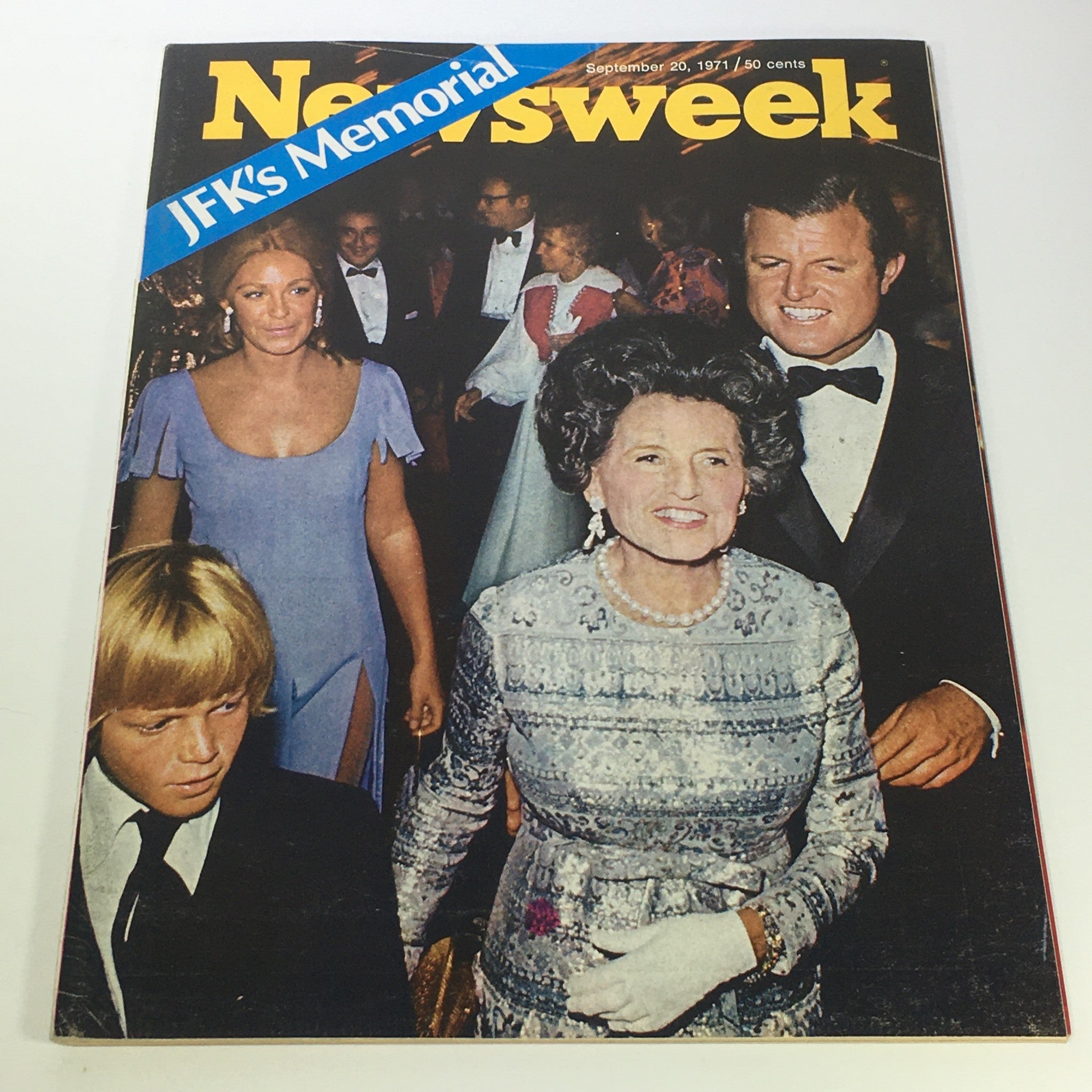 VTG Newsweek Magazine September 20 1971 - Cover featuring JFK's Memorial with attendees in formal attire, capturing a historical moment from the era following John F. Kennedy's assassination.