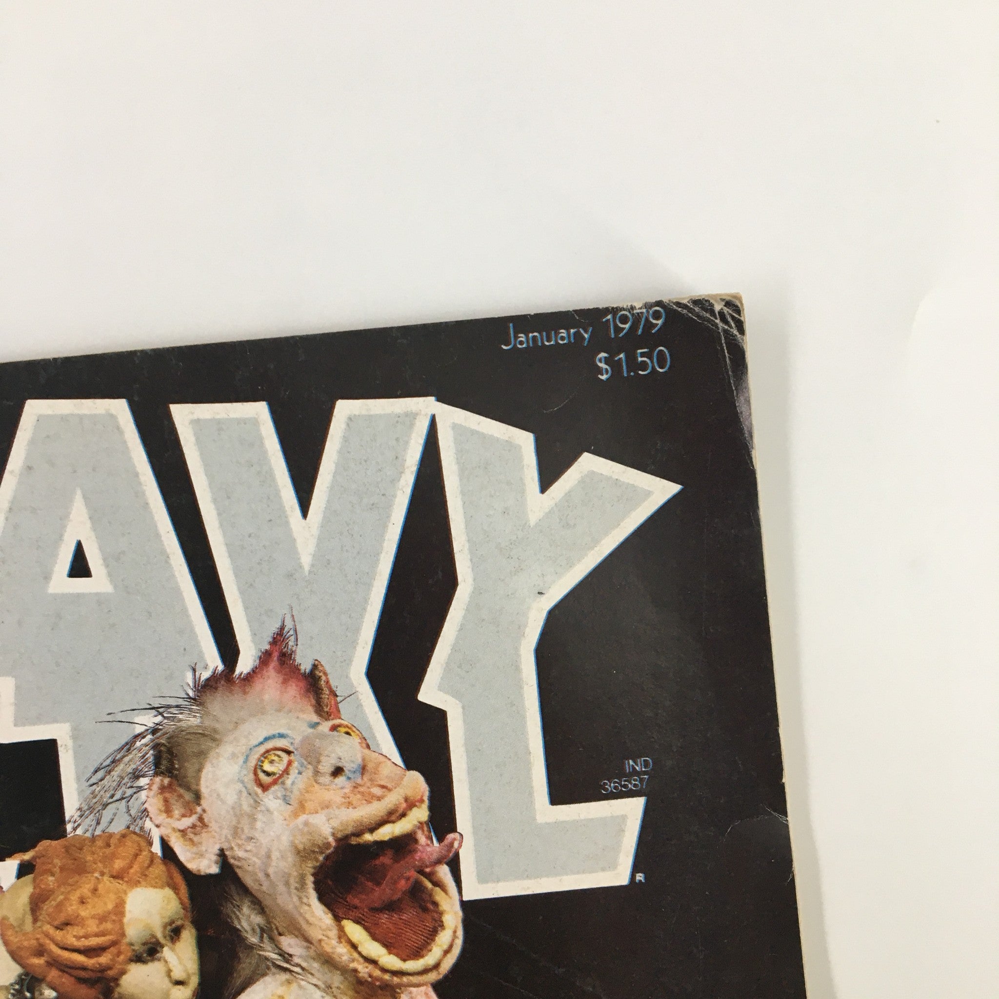 Close-up of the cover of VTG Heavy Metal Magazine January 1979 Vol II #9, highlighting the title and unique Rocking Centaur illustration.