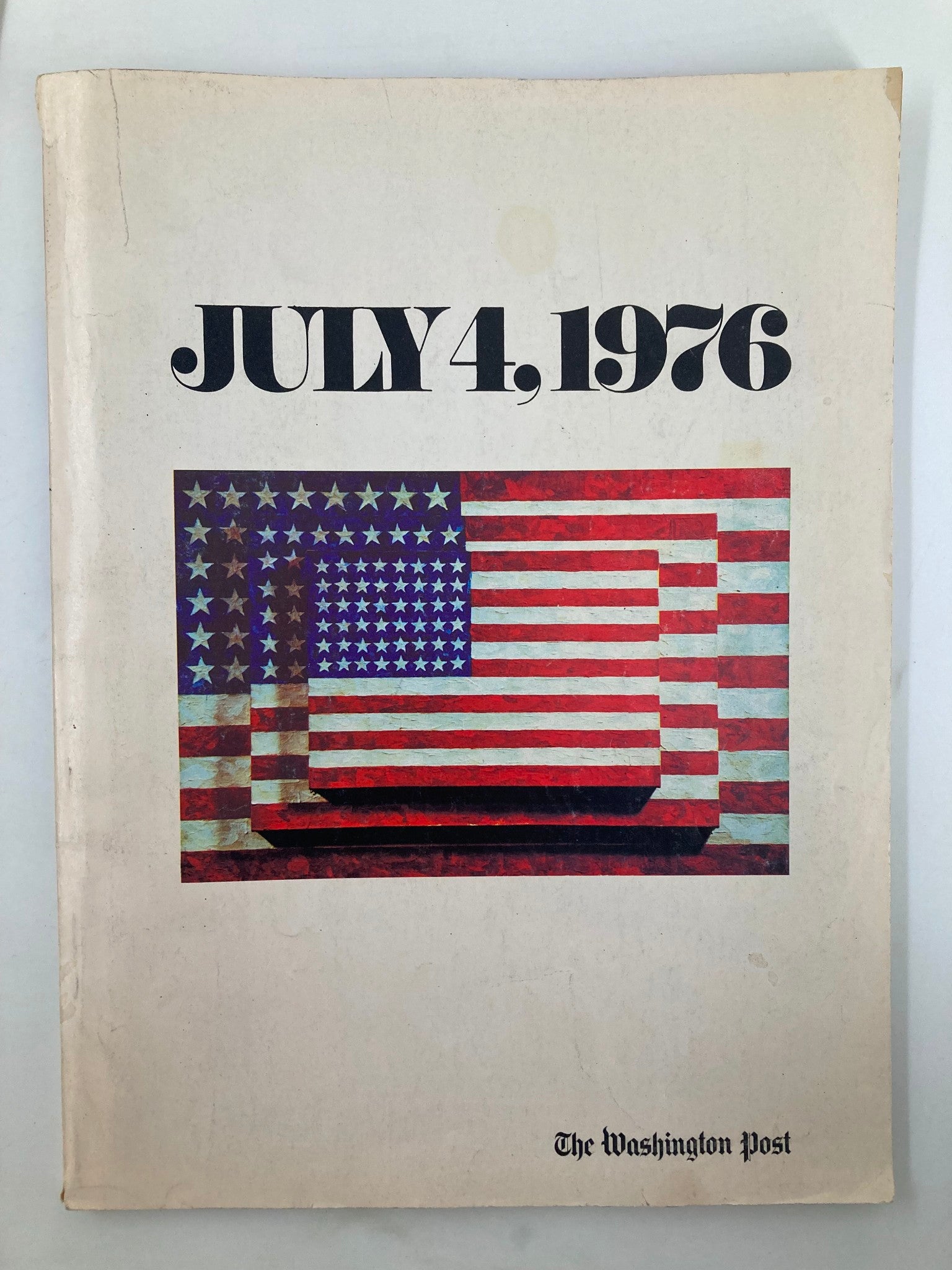 Vintage The Washington Post Magazine July 4 1976 featuring a patriotic cover design with the American flag and bold typography.