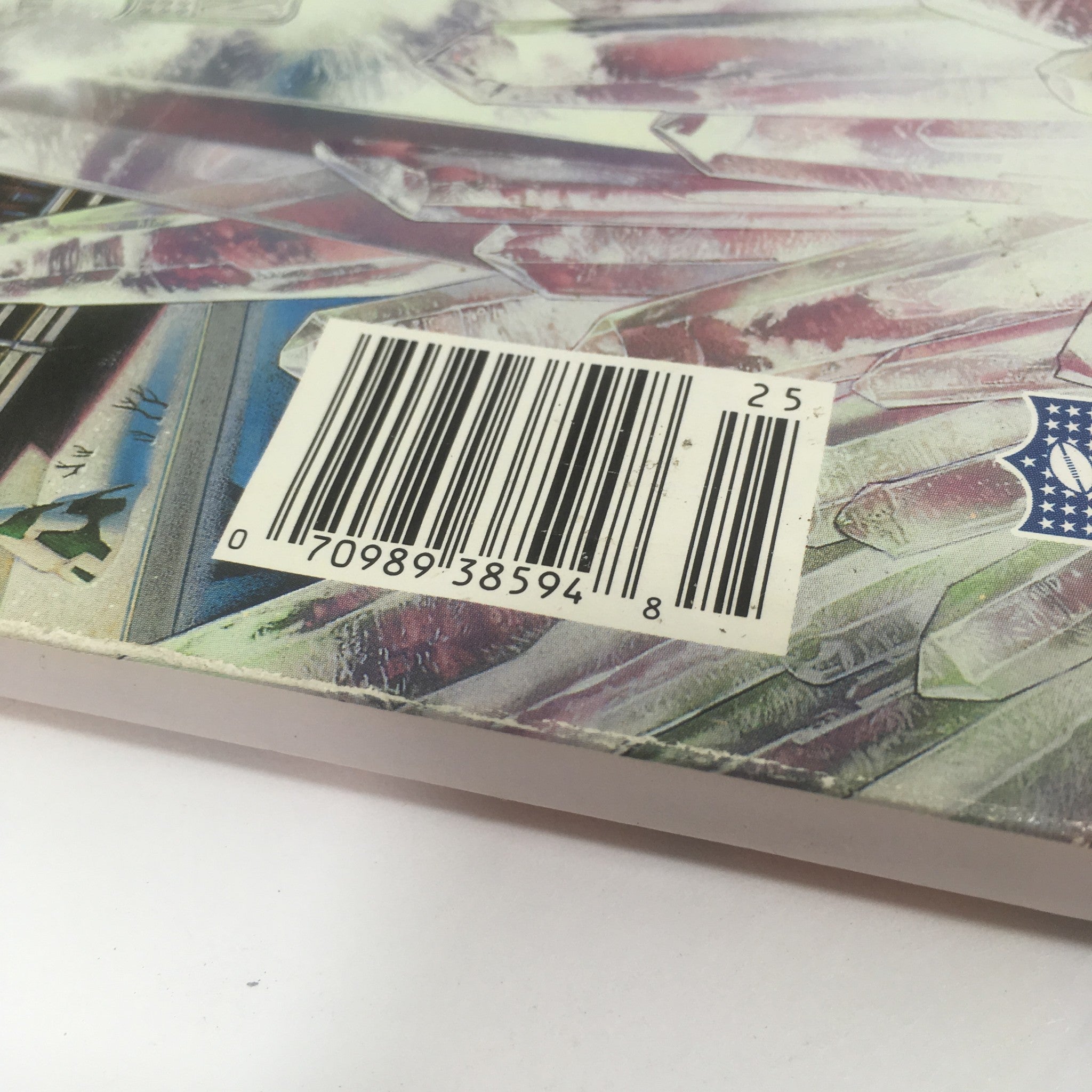 Back cover of the Super Bowl XXVI Game Program from January 26, 1992, featuring a barcode and additional design elements.