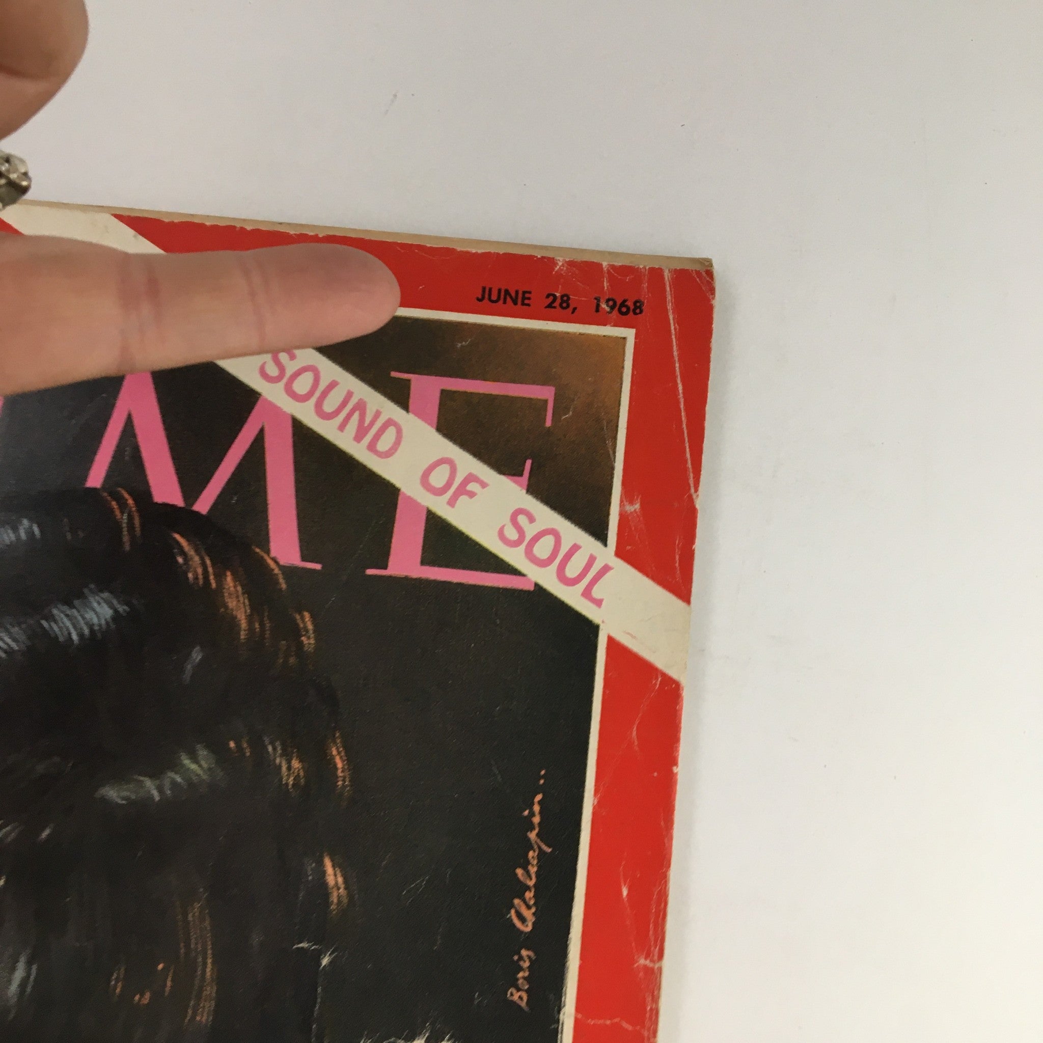 Time Magazine June 28 1968 featuring Aretha Franklin with highlighted title 'Sound of Soul' on a vintage cover.