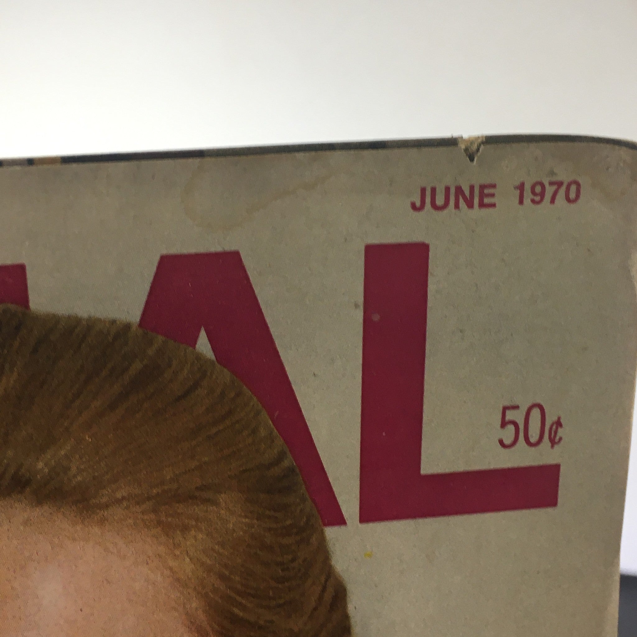Close-up of the VTG Journal Magazine June 1970 showing the issue date and price, emphasizing the vintage style and historical significance.