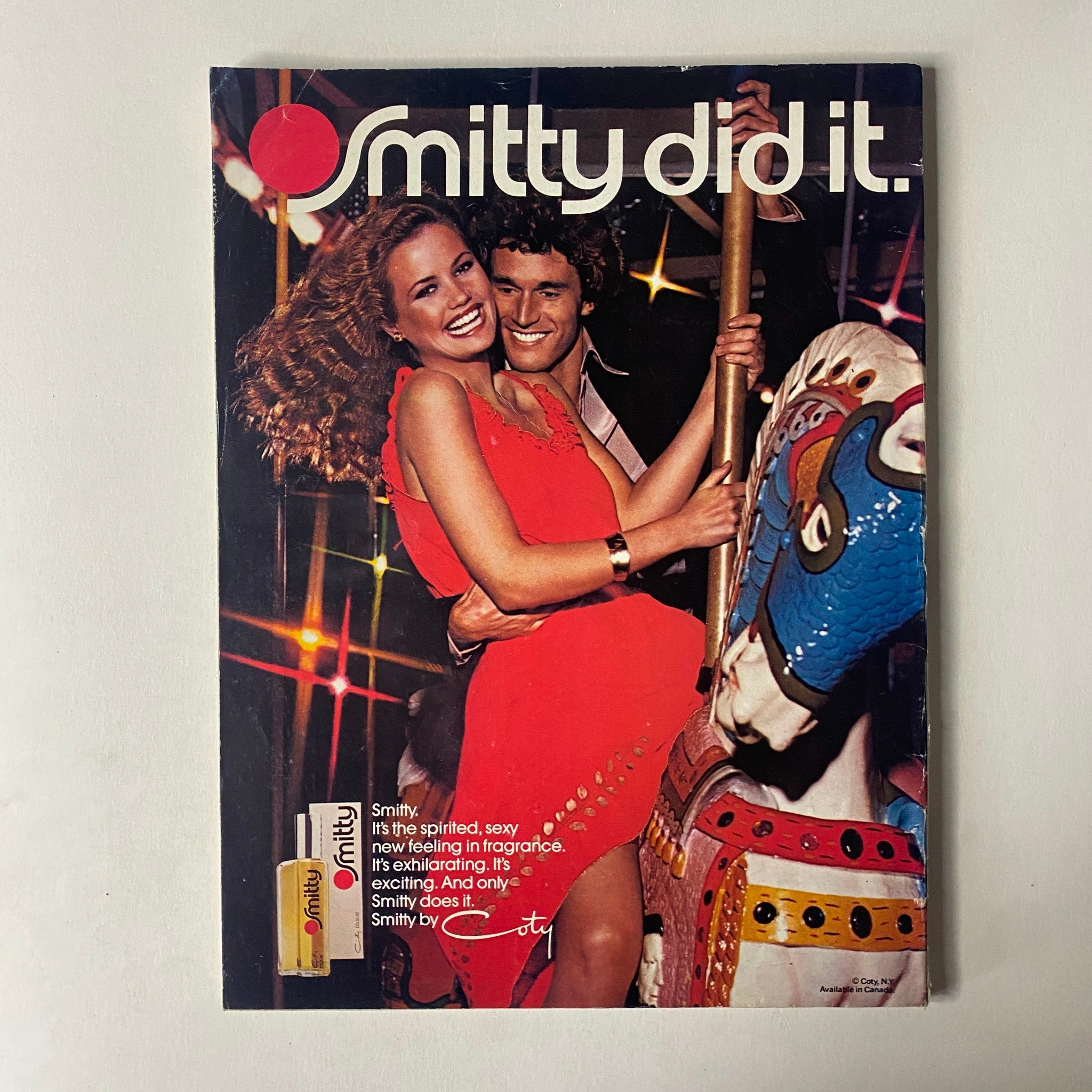 Cover of Seventeen Magazine September 1978 featuring a vibrant photo of a couple with the headline 'Smitty did it.' The female model wears a red dress while riding a carousel. The magazine promotes beauty and fashion trends of the late 1970s.