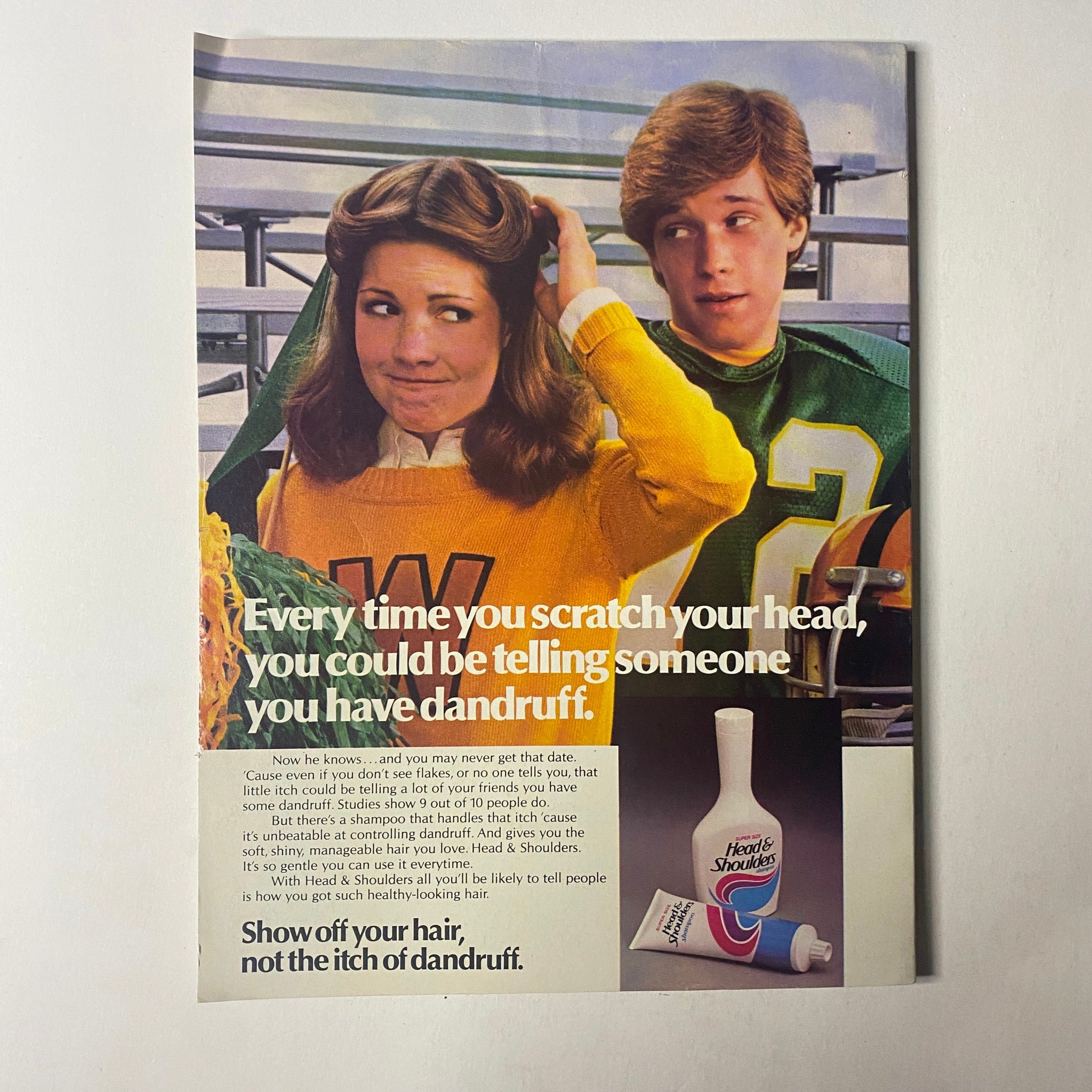 Advertisement from Seventeen Magazine June 1980 promoting Head & Shoulders shampoo, featuring a young couple discussing dandruff.