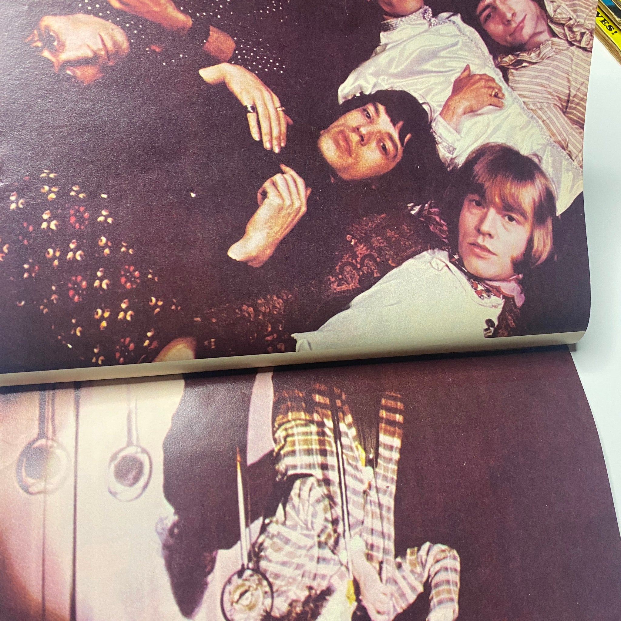 Group photo of musicians featured in Teen Screen Magazine September 1968, showcasing 1960s fashion and ambiance.