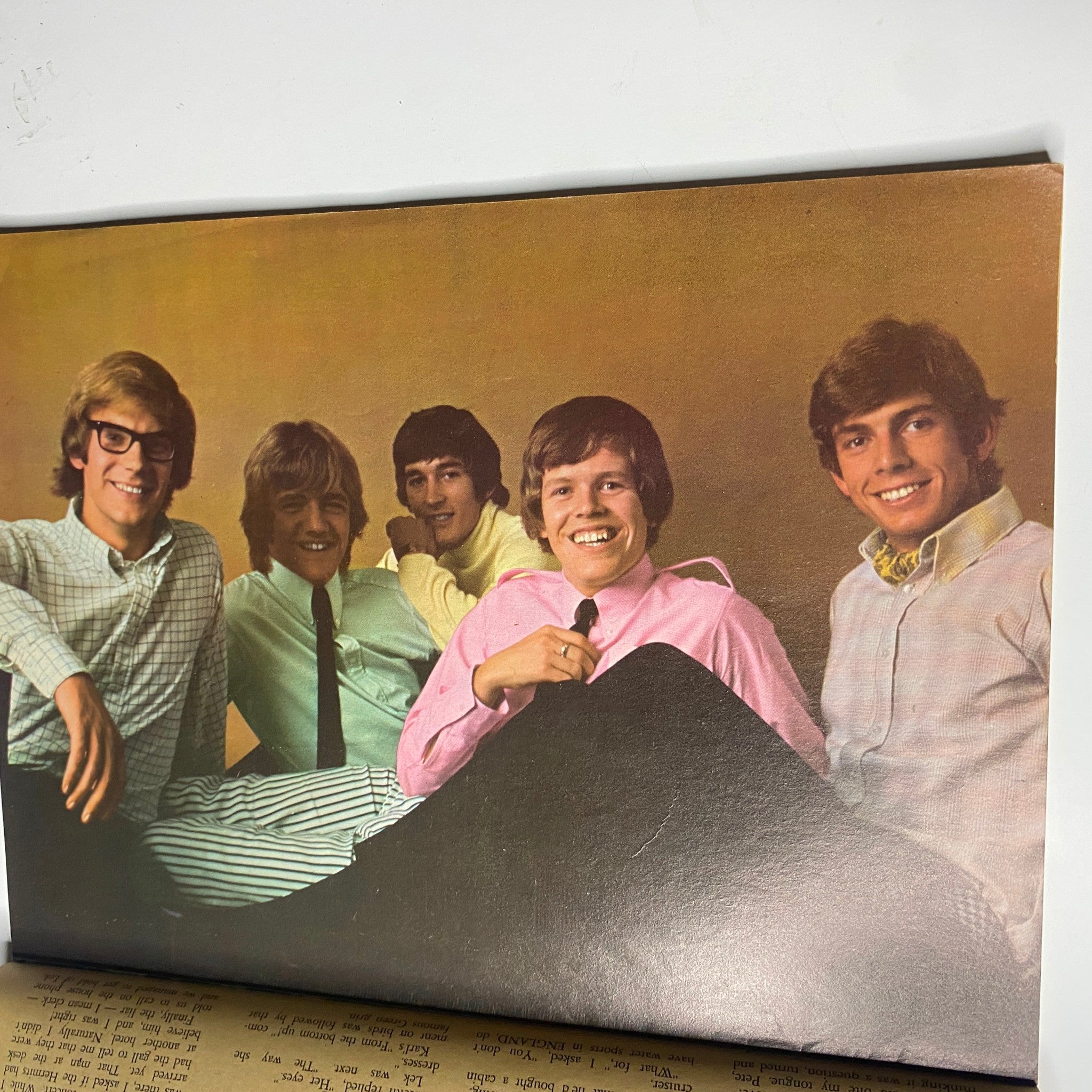 The Beach Boys in a charming group photo from Teen Screen Magazine October 1966, showcasing their youthful vibe and style during a pivotal moment in their career.