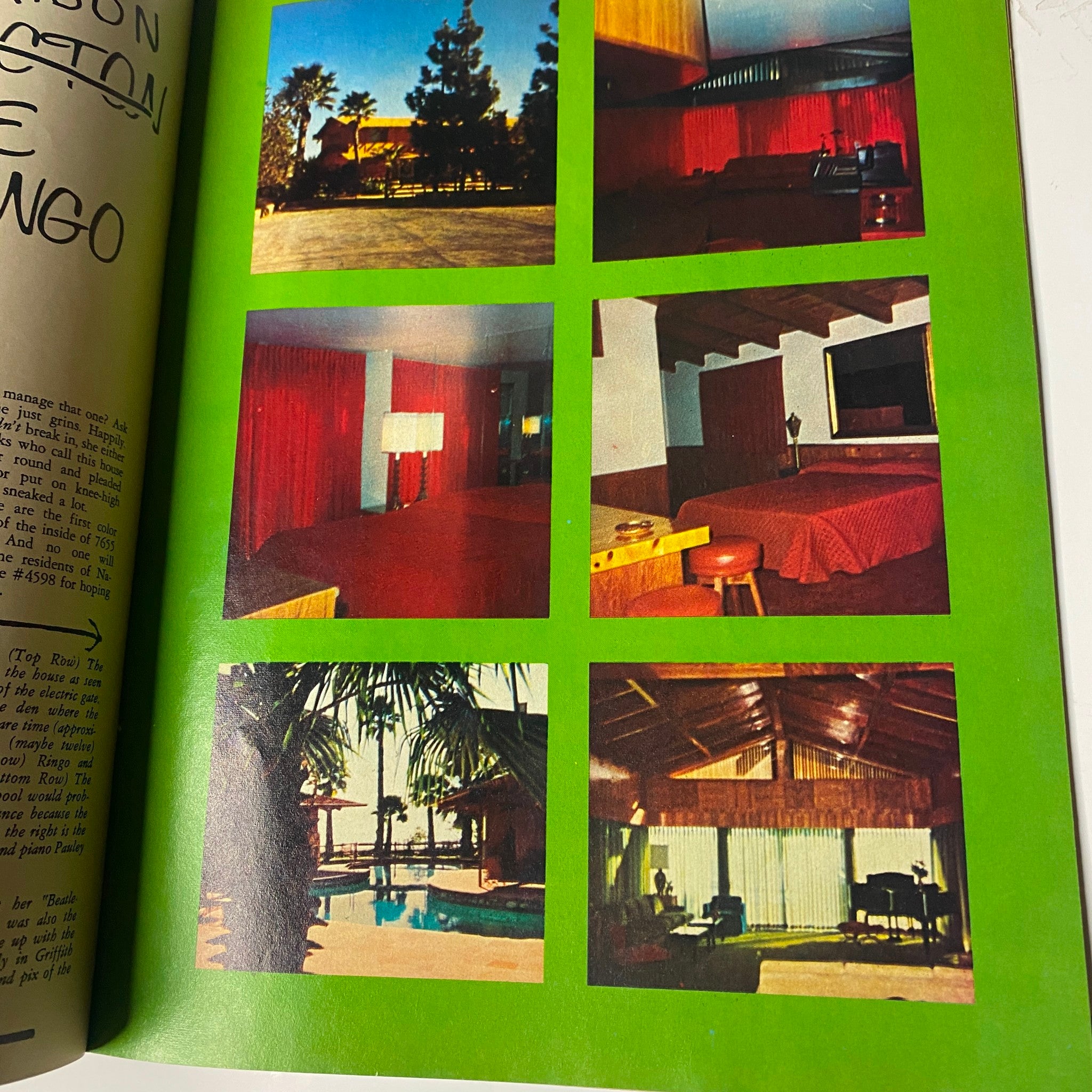 Images of modern interiors from Teen Screen Magazine May 1967, showcasing mid-century design and aesthetic popular during the 1960s.
