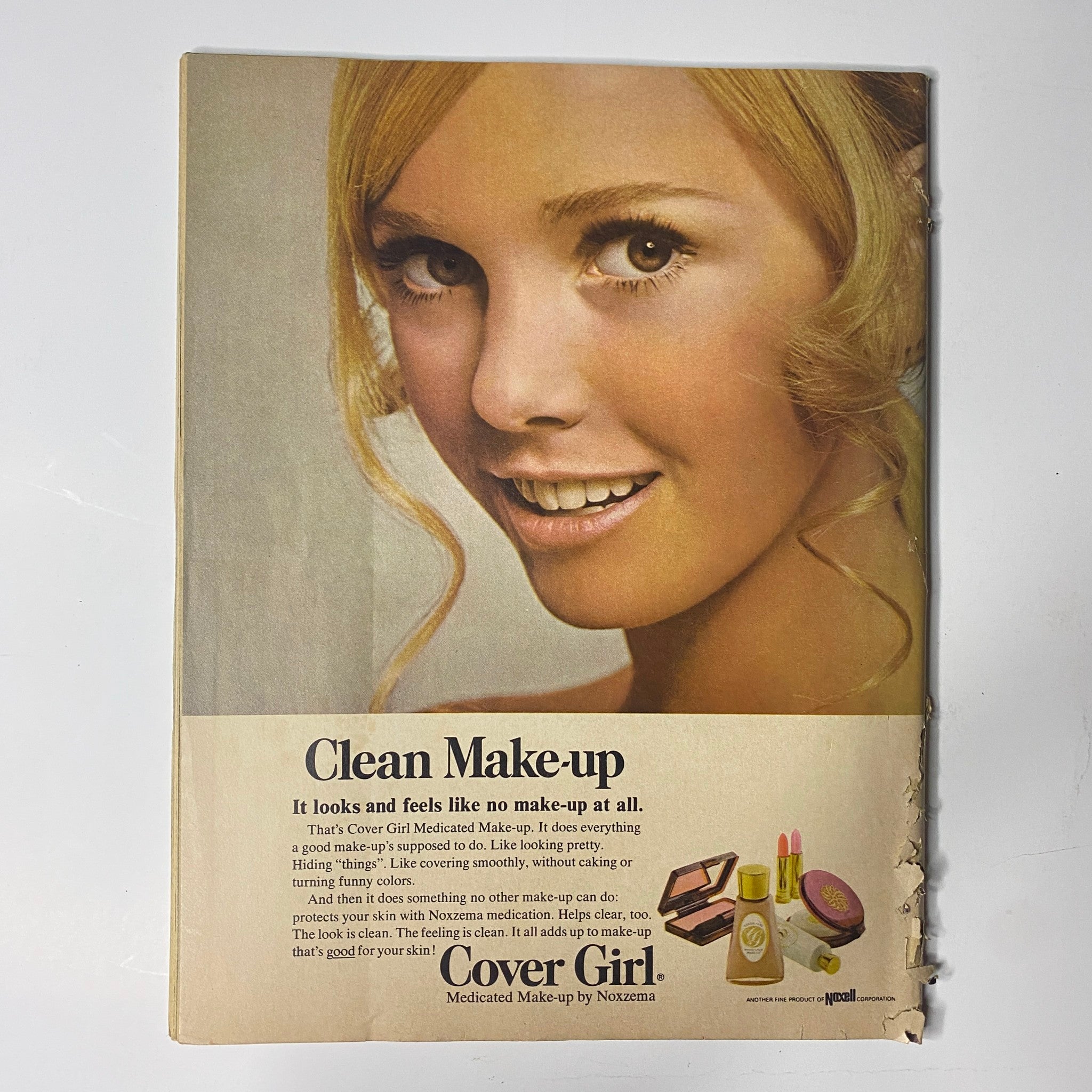 TeenSet Magazine 1968 The Beatles Special - An advertisement for Cover Girl Clean Make-up, showcasing a model with a bright smile, featured in the magazine.