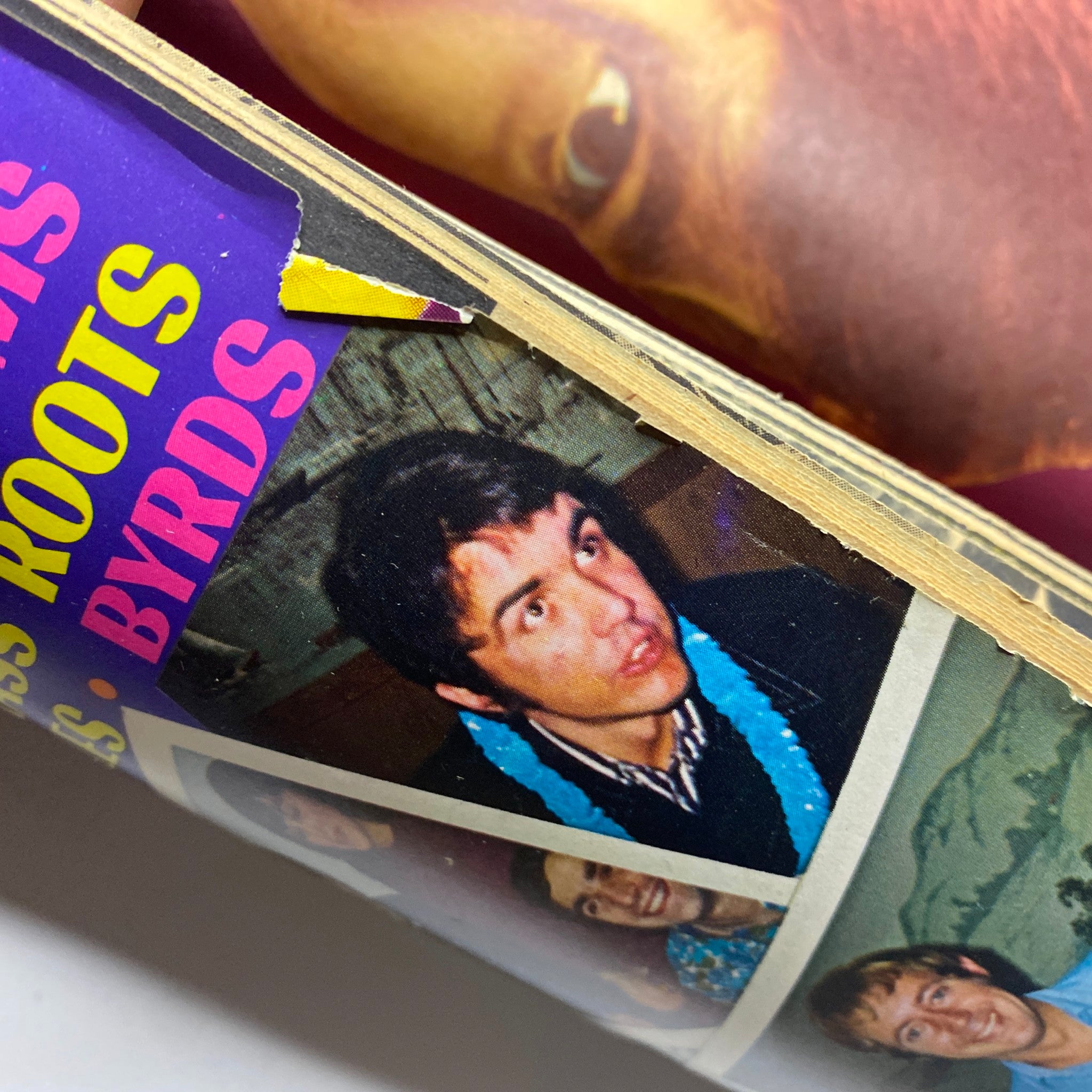 Collage of images featuring various artists including a young male from Teen Date Book Magazine March 1968 Davy Jones, The Monkees with pin-up.