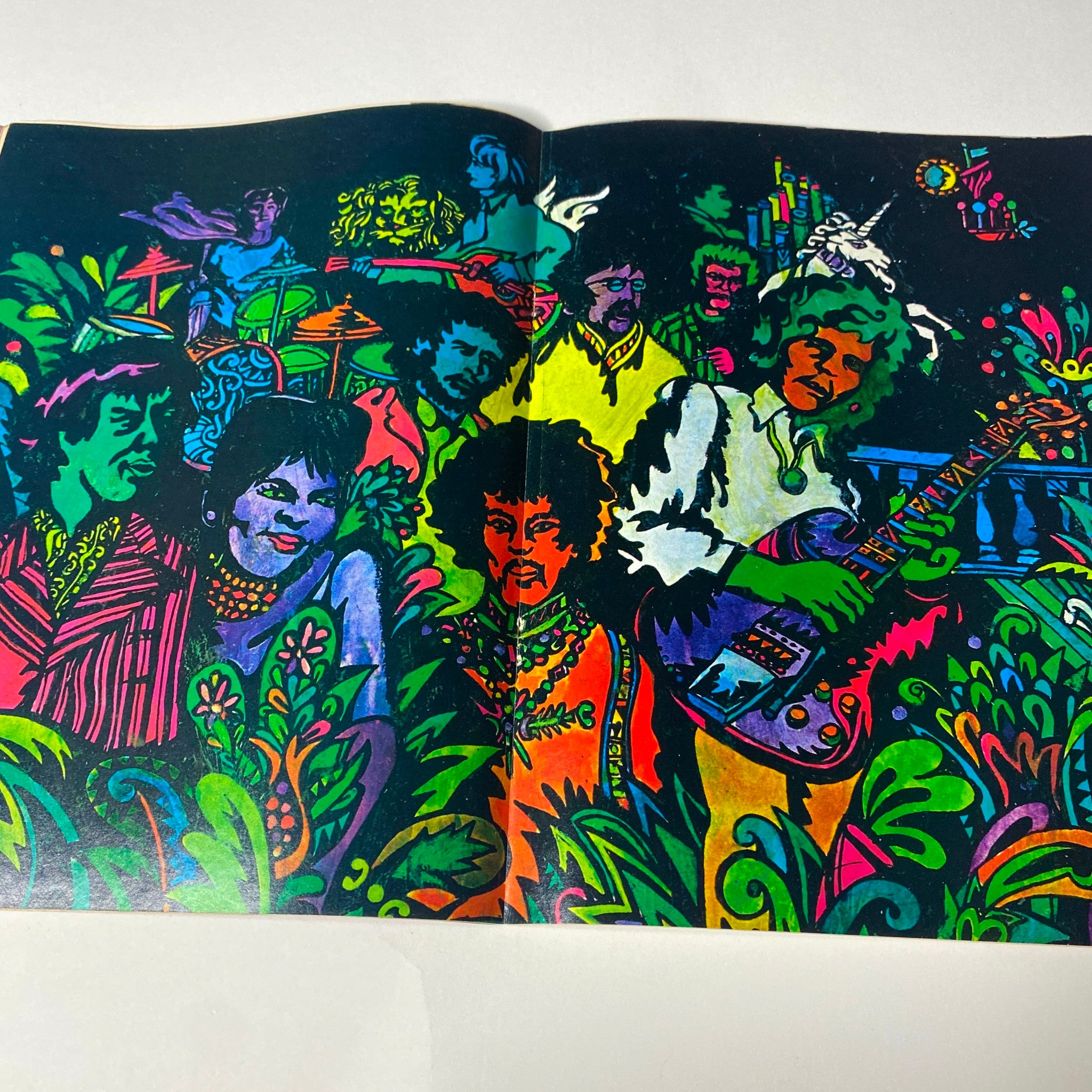Hullabaloo Magazine July 1968 Vol 3 No. 5 colorful illustration featuring a group of musicians in a lively setting, embodying the spirit of the late 60s rock culture.