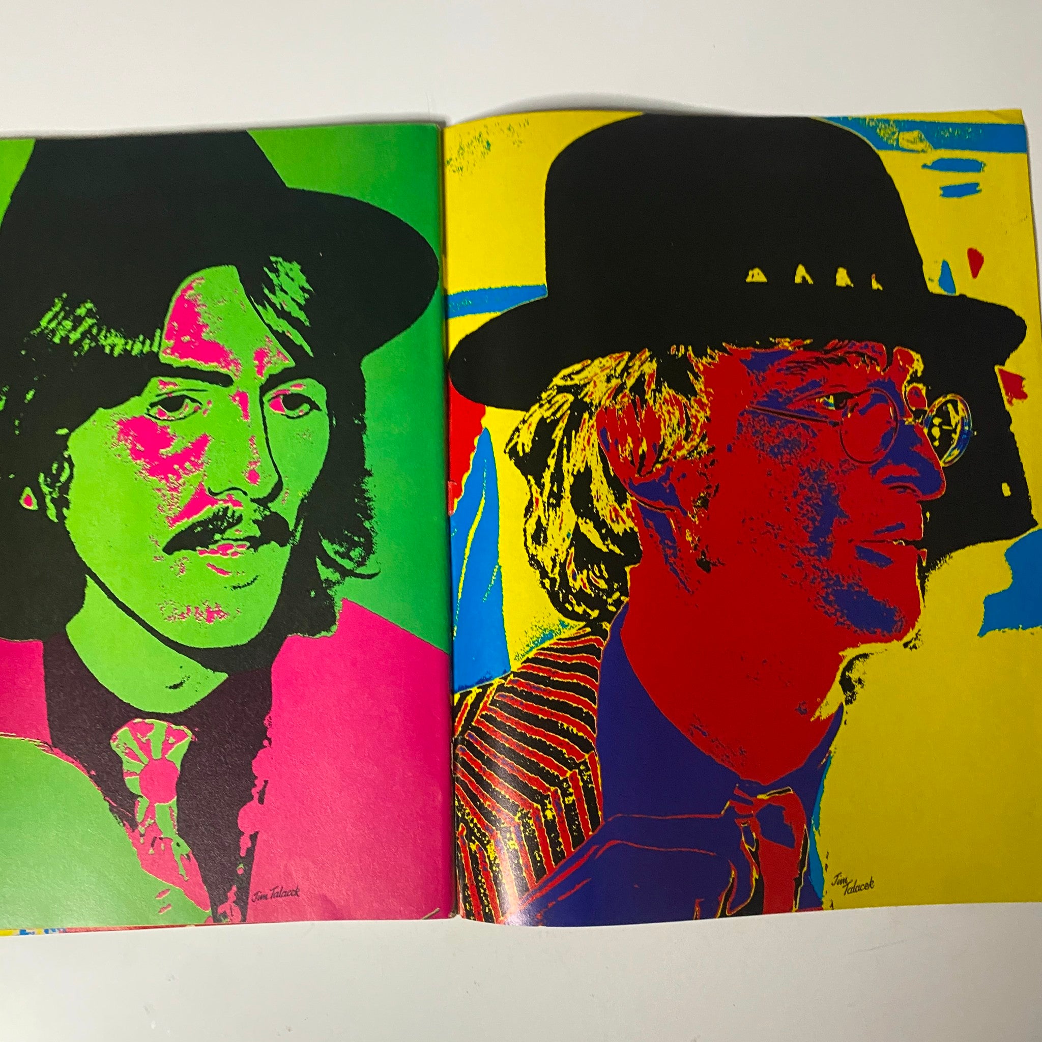 TeenSet Magazine March 1968 featuring vibrant art of George Harrison and John Lennon in colorful psychedelic style, showcasing the iconic pop culture of the 1960s.