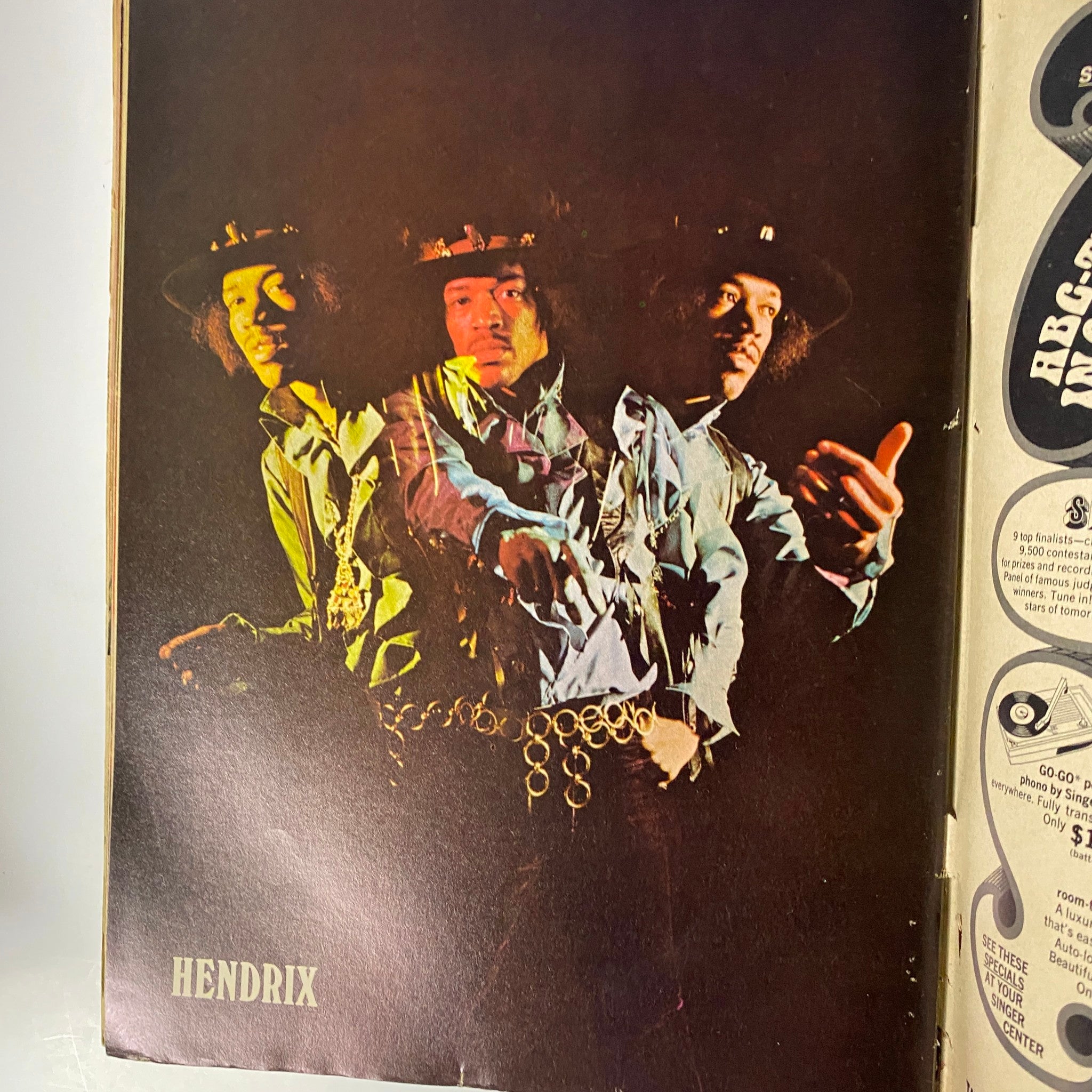 Cover of TeenSet Magazine September 1968 featuring Janis Joplin with a striking pin-up, showcasing pivotal moments in music history, including features on Jimi Hendrix and other iconic artists.