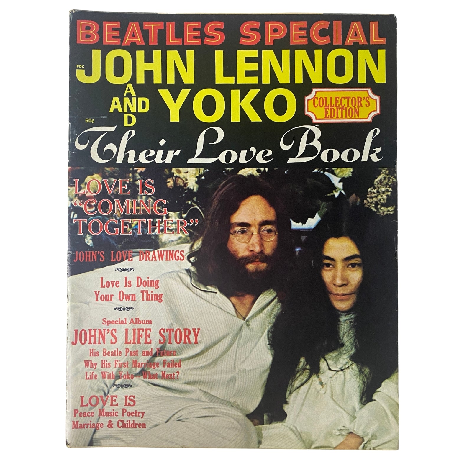 Cover of 'Beatles Special John Lennon and Yoko Ono Their Love Book Collector's Edition', featuring John Lennon and Yoko Ono with the title prominently displayed.