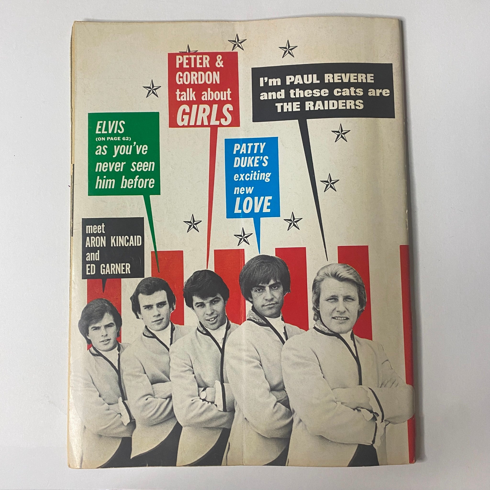 Cover of 16 Magazine October 1965 featuring The Beatles, with pin-ups and articles about popular stars, including Peter & Gordon and Patty Duke. VG condition, no mailing label.