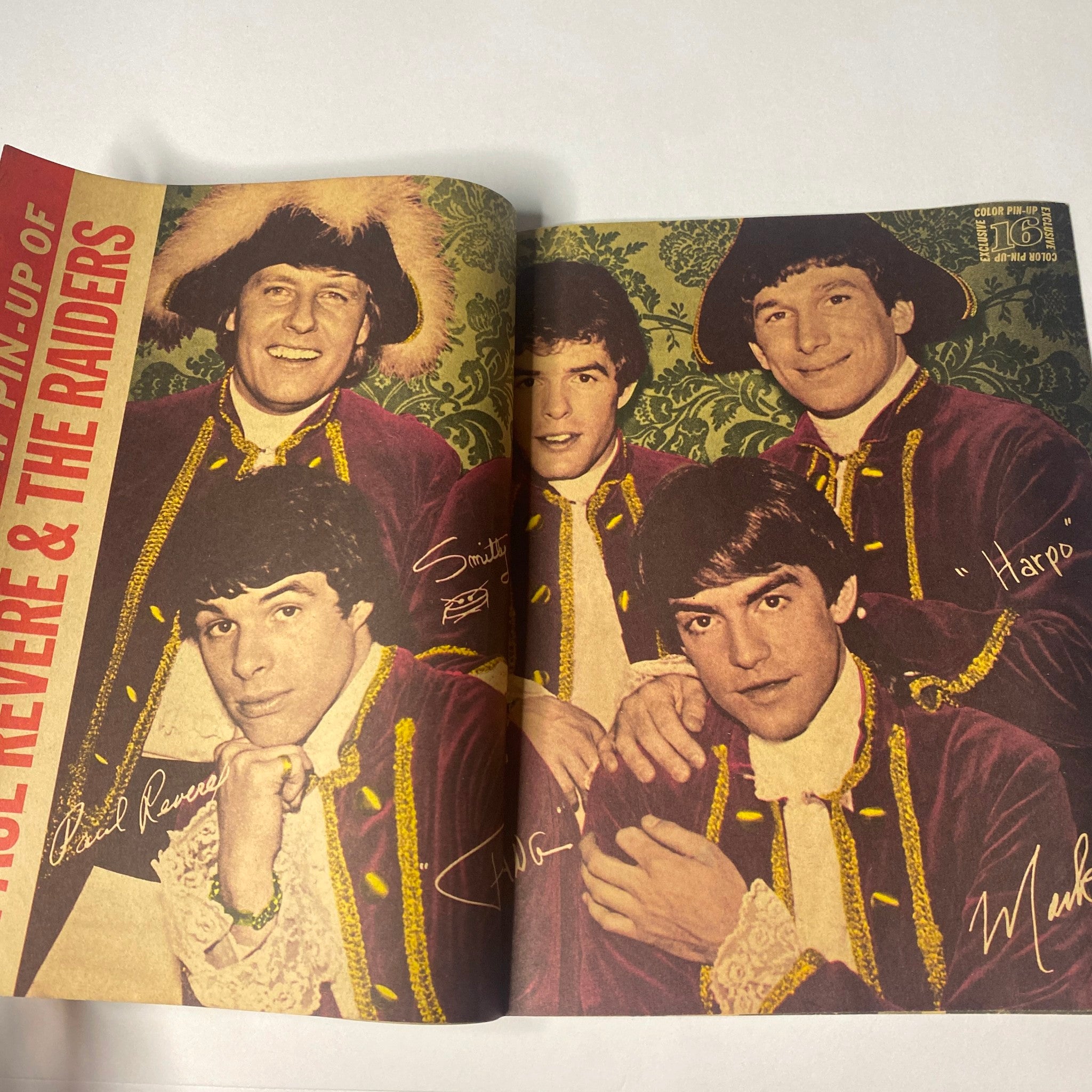 Color pin-up featuring Paul Revere & The Raiders in 16 Magazine – September 1966 – Vol. 8, No. 4 featuring Ringo Starr.
