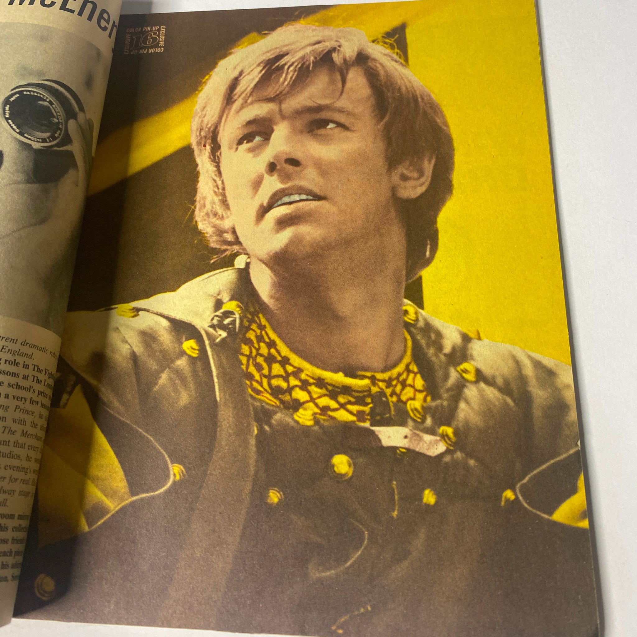 A striking image of Davy Jones from 16 Magazine April 1967 Vol 8 No. 11, featuring a close-up in vibrant colors.